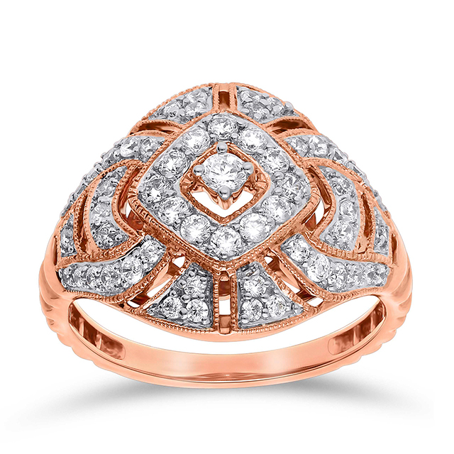 Symmetric Victorian Diamond Ring alternate view 1