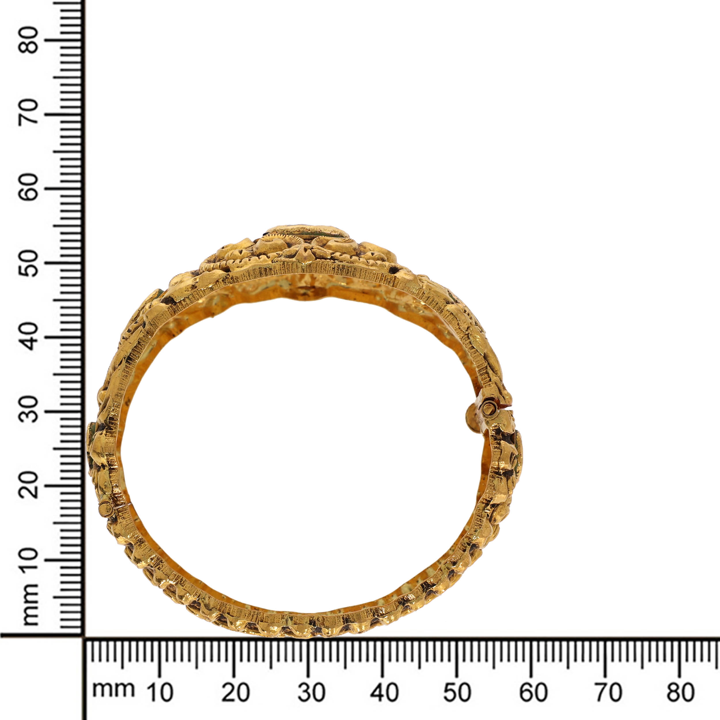 Princess Bloom Antique Gold Chur Bangle - Senco Gold and Diamonds