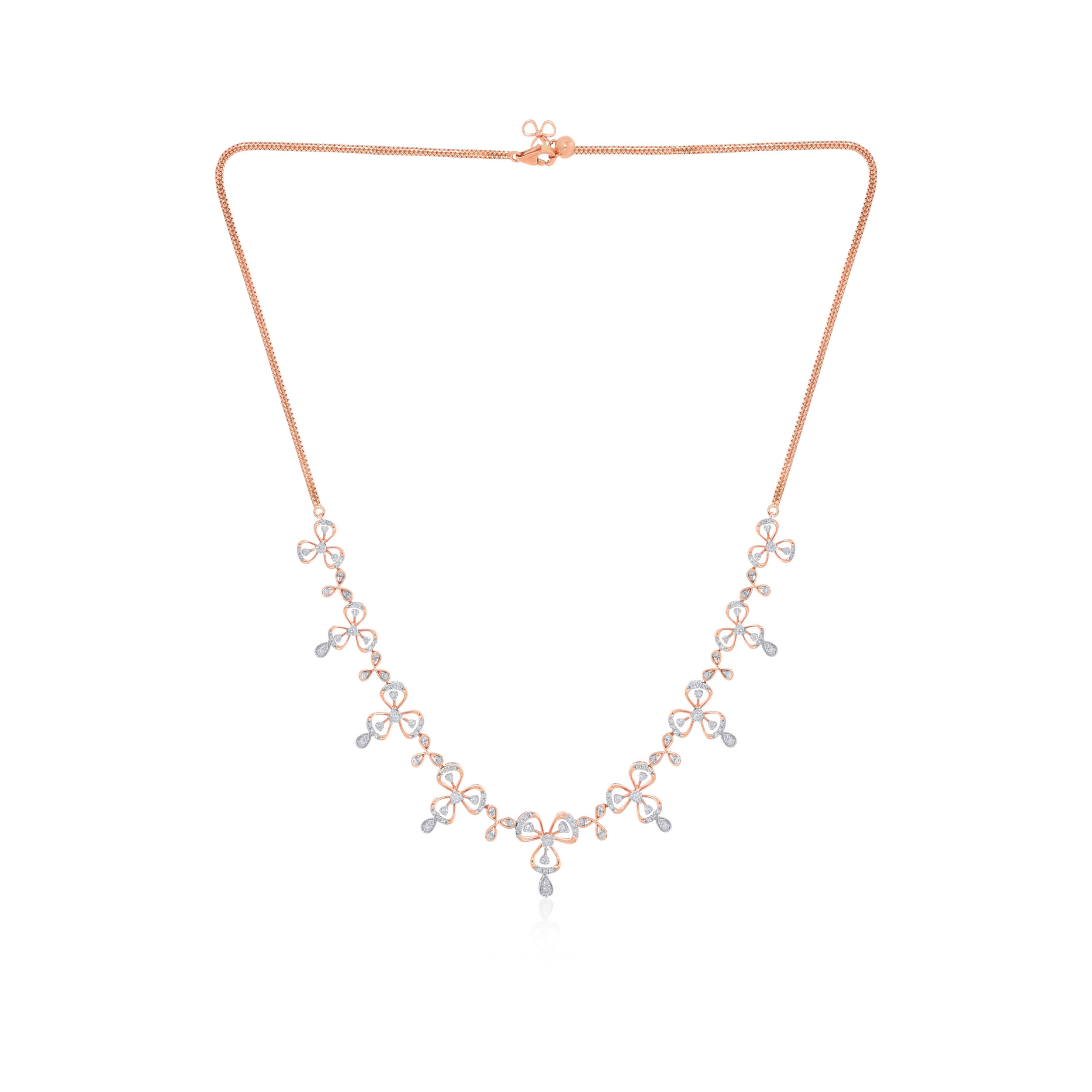 Divine Floral Diamond Choker Necklace - Senco Gold and Diamonds