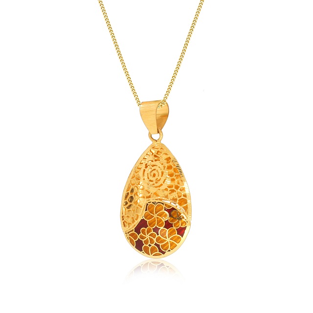 Rosy Droplet Gold Pendant - Senco Gold and Diamonds