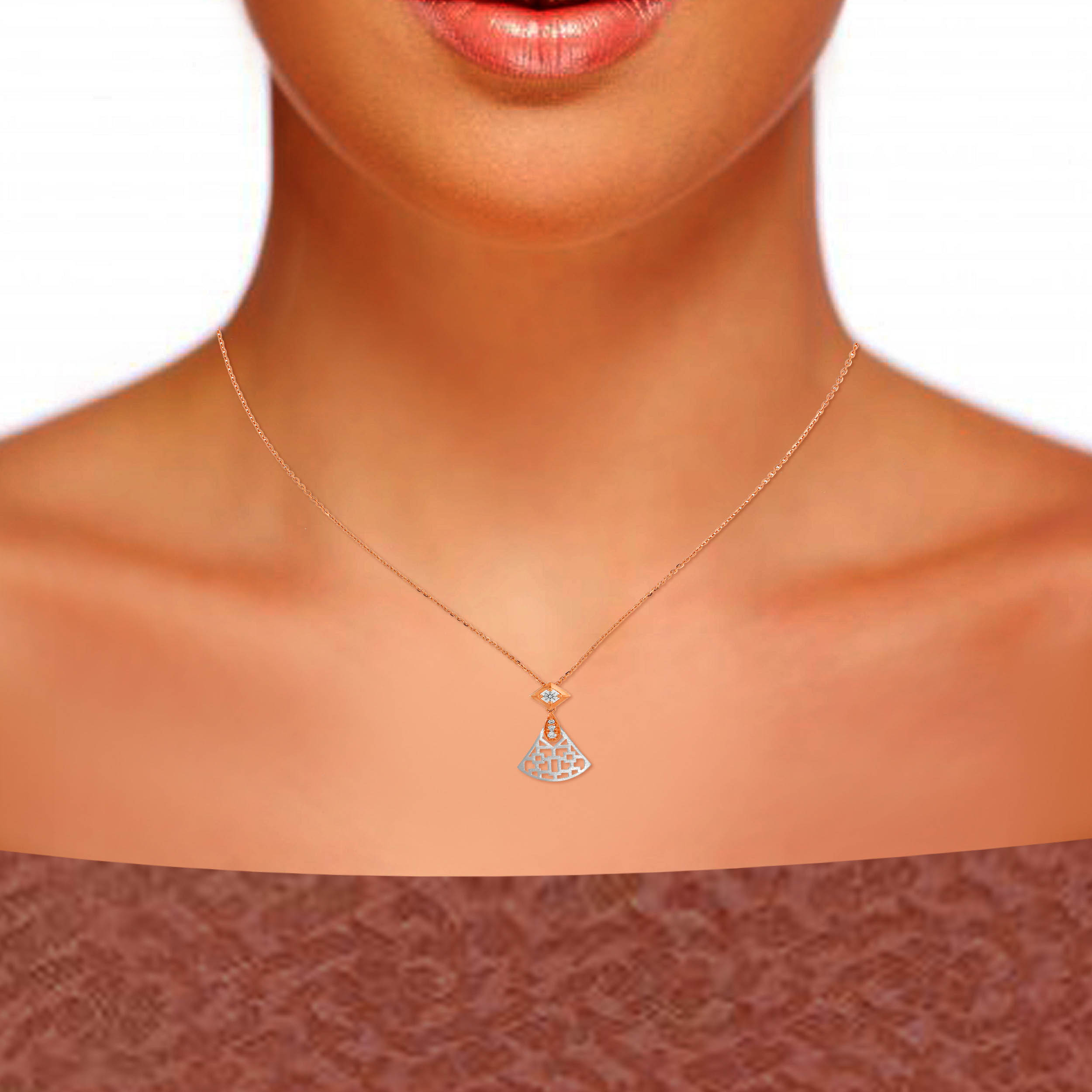 Art Deco Platinum Chain Pendant - Senco Gold and Diamonds
