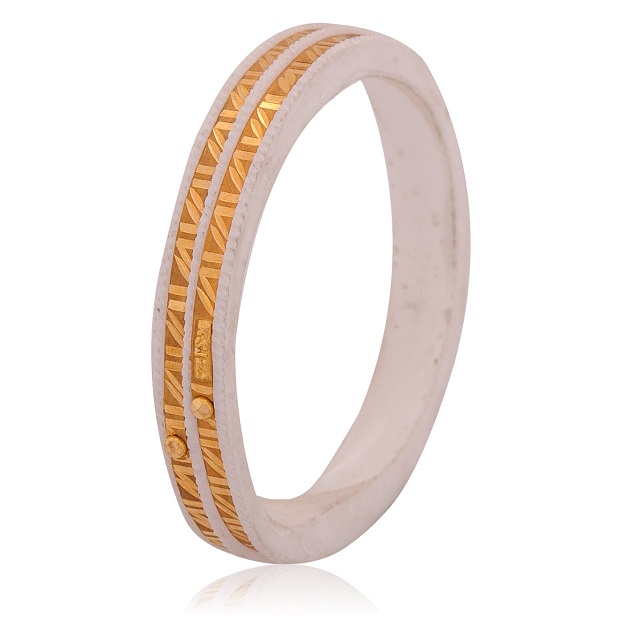 Parallel Flow Gold Sankha Bangle - Senco Gold and Diamonds