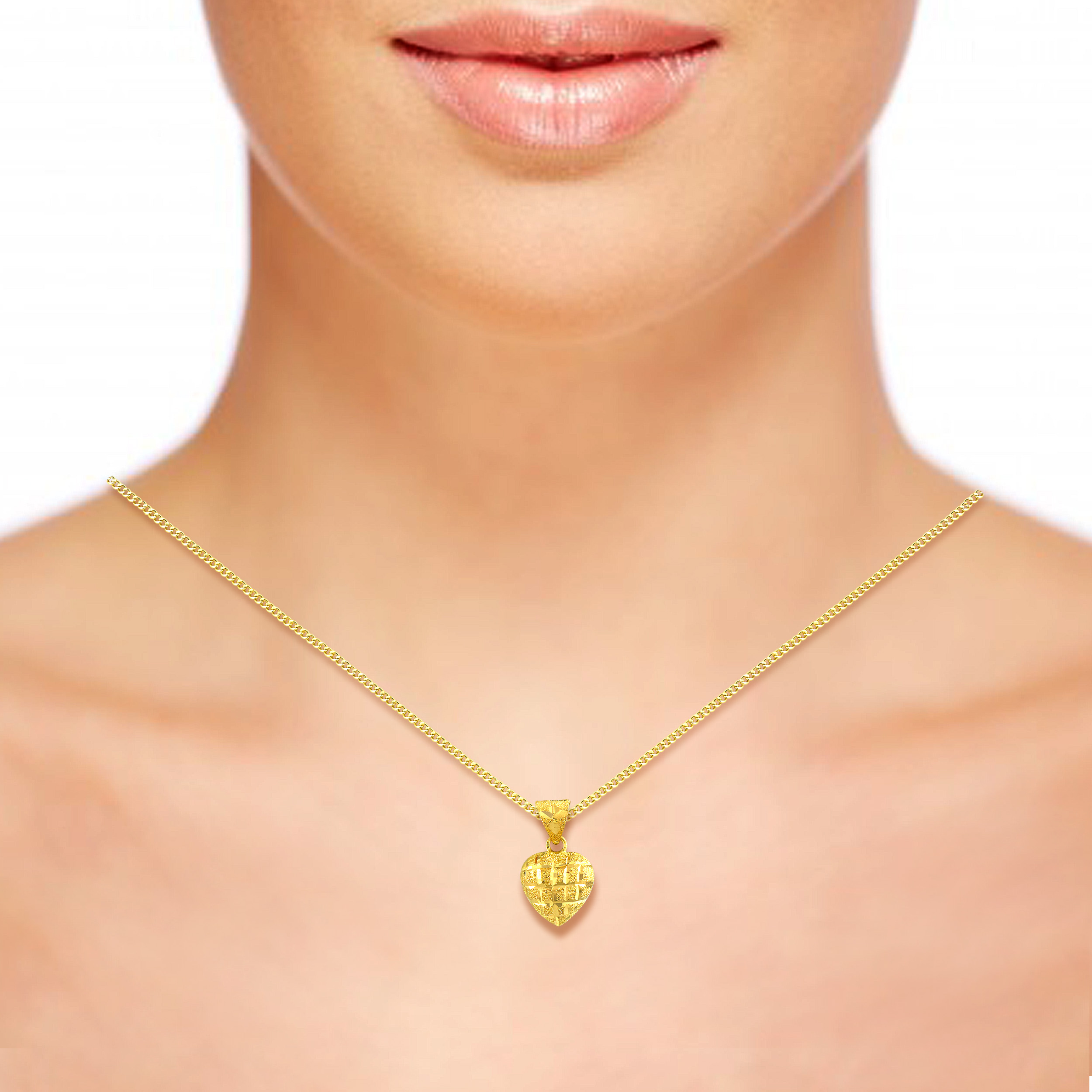 Glamorous Heart Gold Pendant - Senco Gold and Diamonds