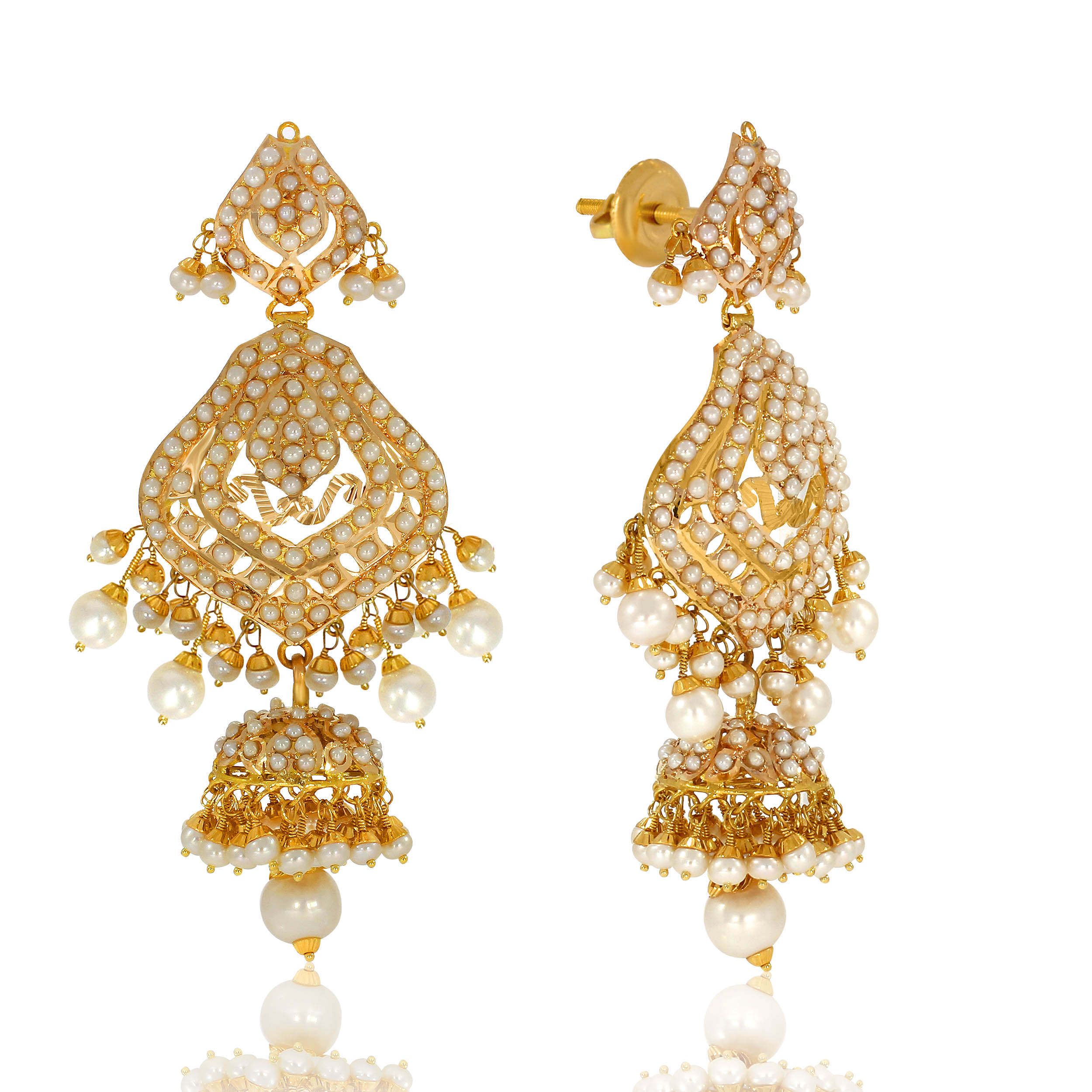 Exquisite Craft Gold Danglers - Senco Gold and Diamonds