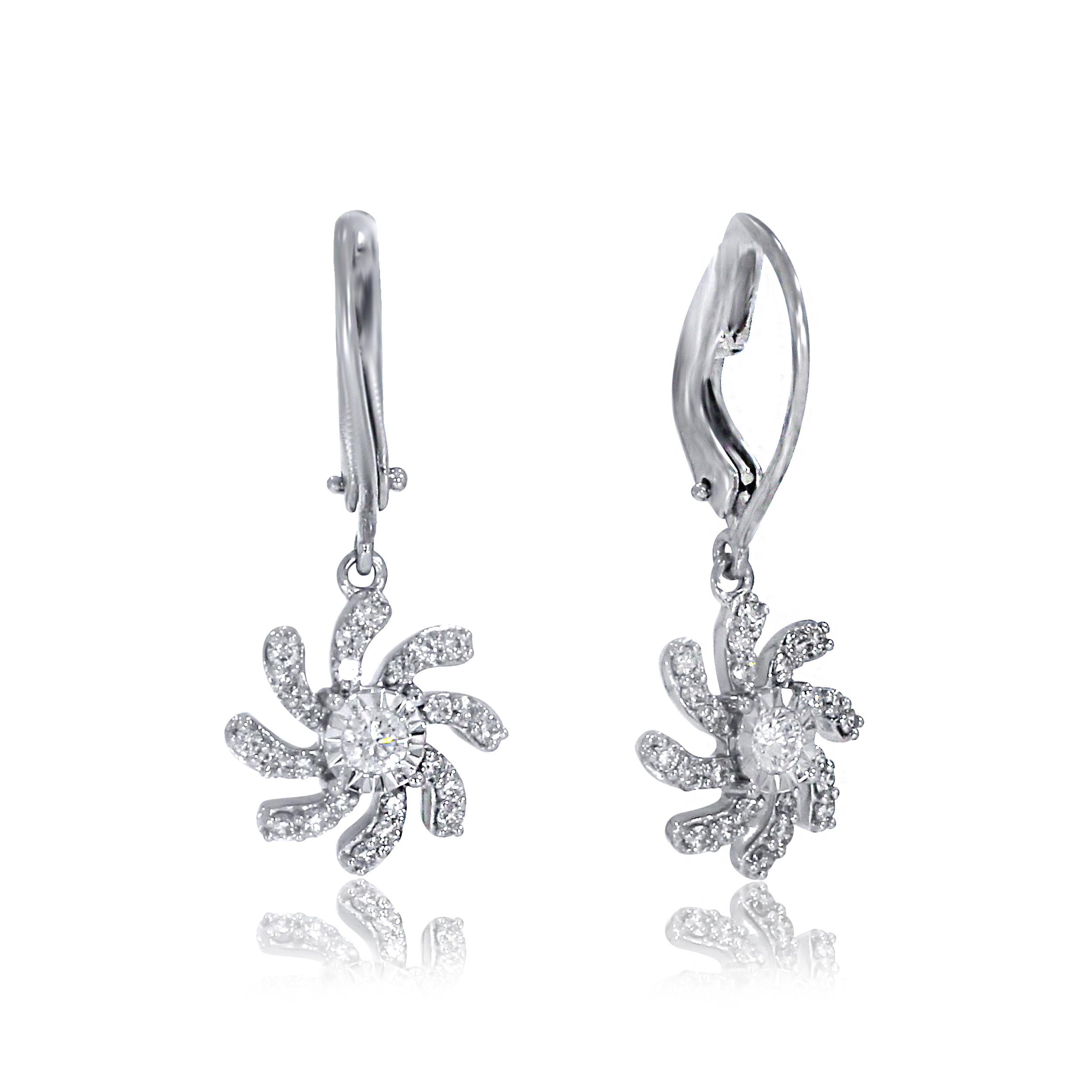 Rotating  Dazzling Platinum Drops - Senco Gold and Diamonds