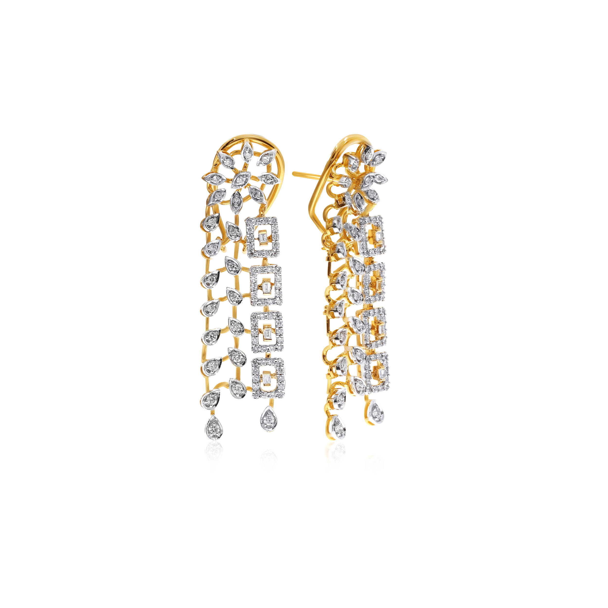 Cascading Waterfall Diamond Danglers - Senco Gold and Diamonds