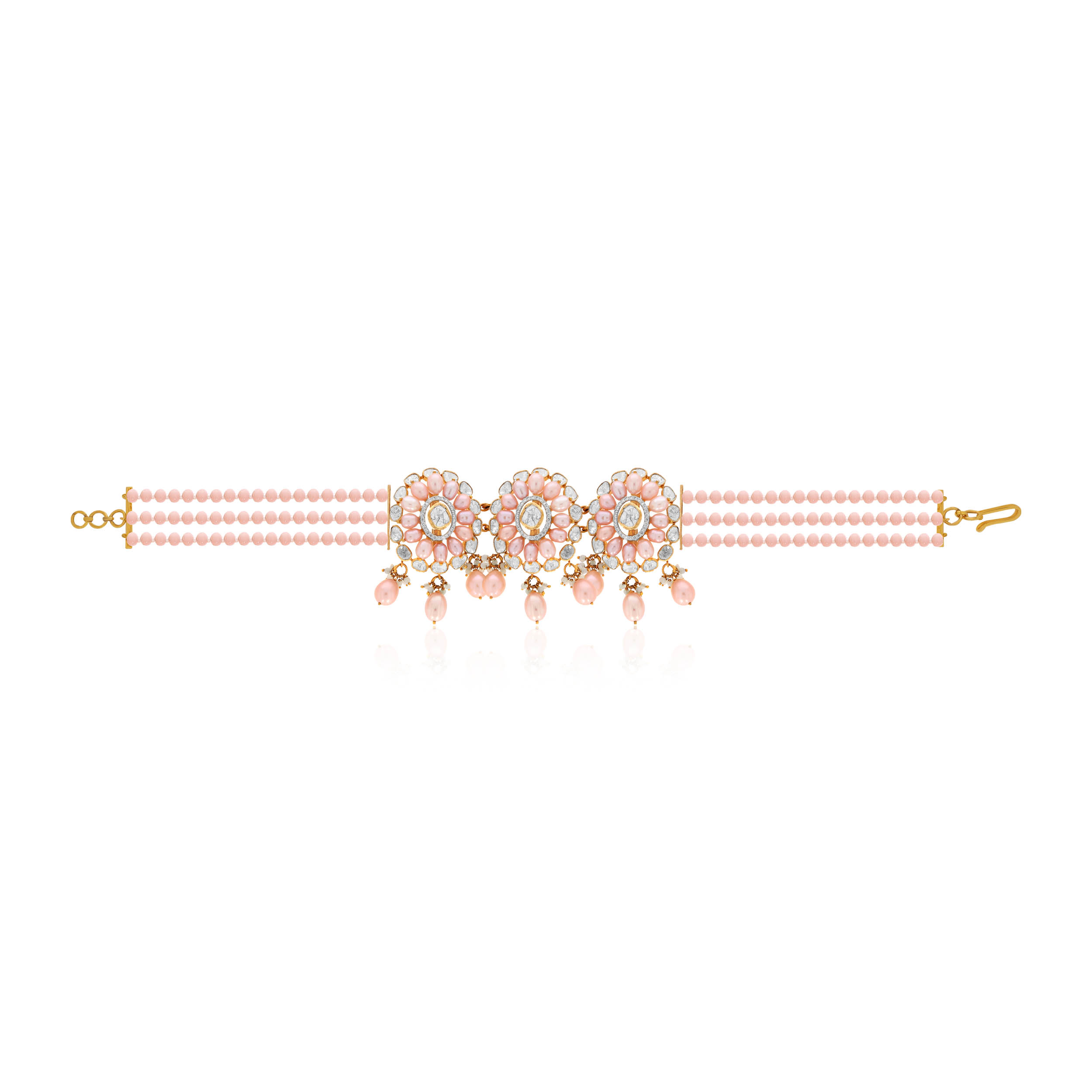 Royal Blush Polki Diamond Choker - Senco Gold and Diamonds