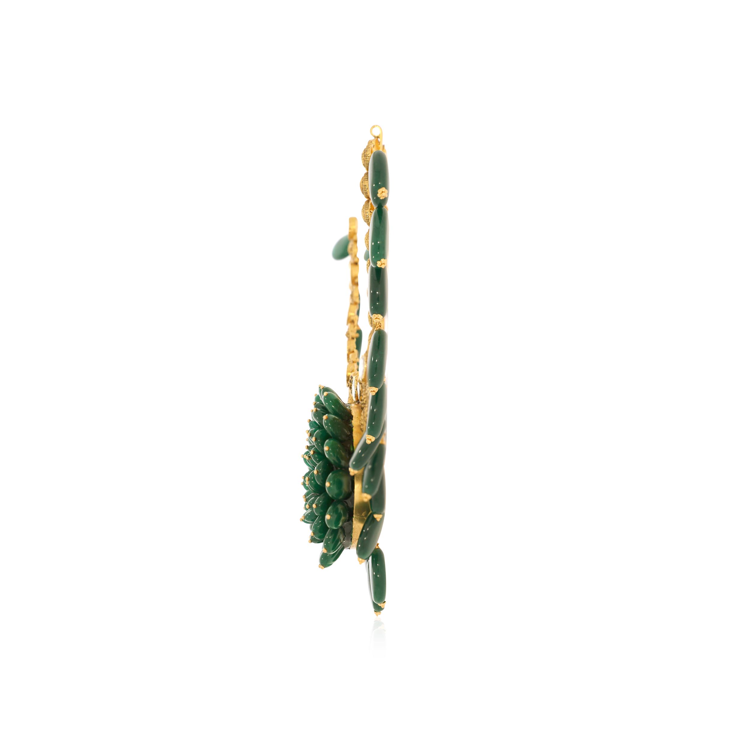 Vibrant Dahlia Antique Gold Kundan Necklace - Senco Gold and Diamonds