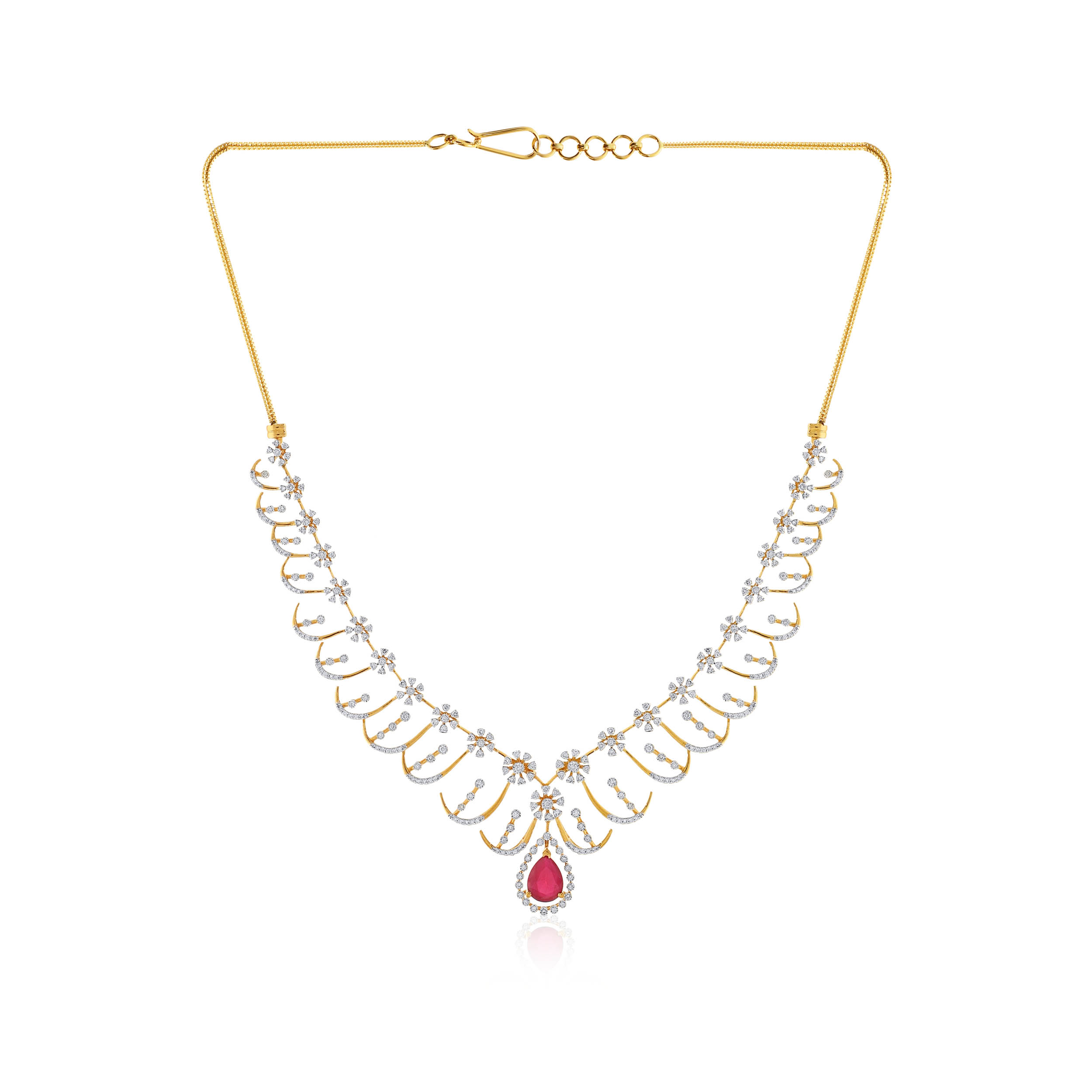 Bloomed Opulence Diamond Necklace - Senco Gold and Diamonds
