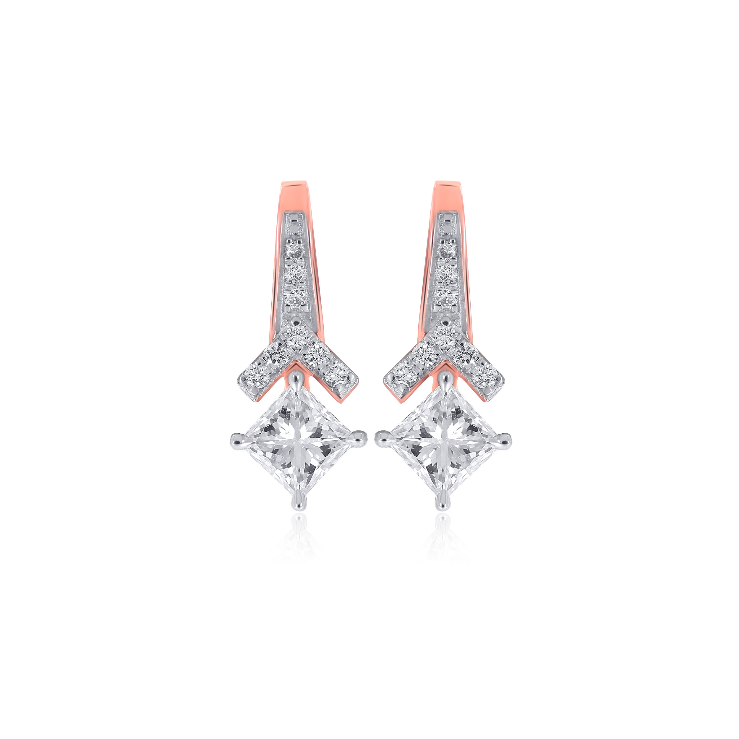 Rosy Gleam Solitaire Studs - Senco Gold and Diamonds