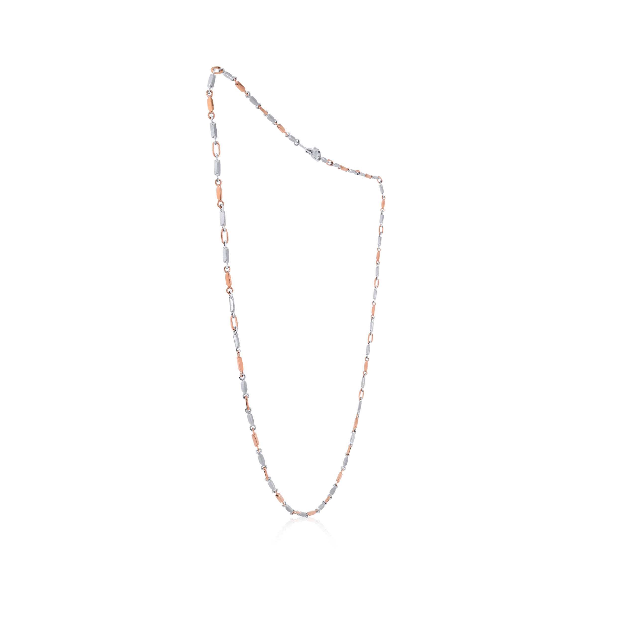 Rectangular Duo Unisex Platinum Chain - Senco Gold and Diamonds