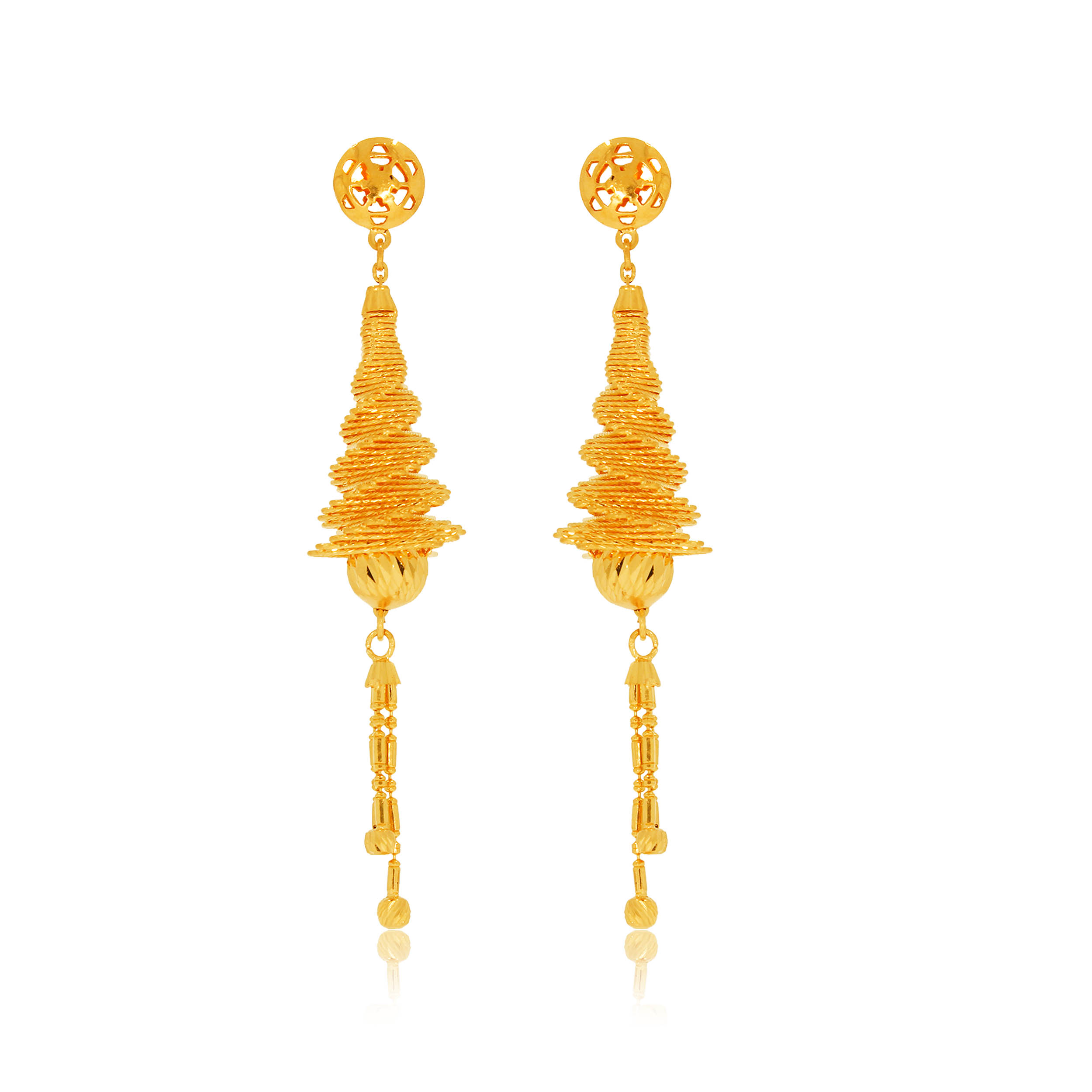 Minimalist Spiral Gold Earrings - Senco Gold and Diamonds