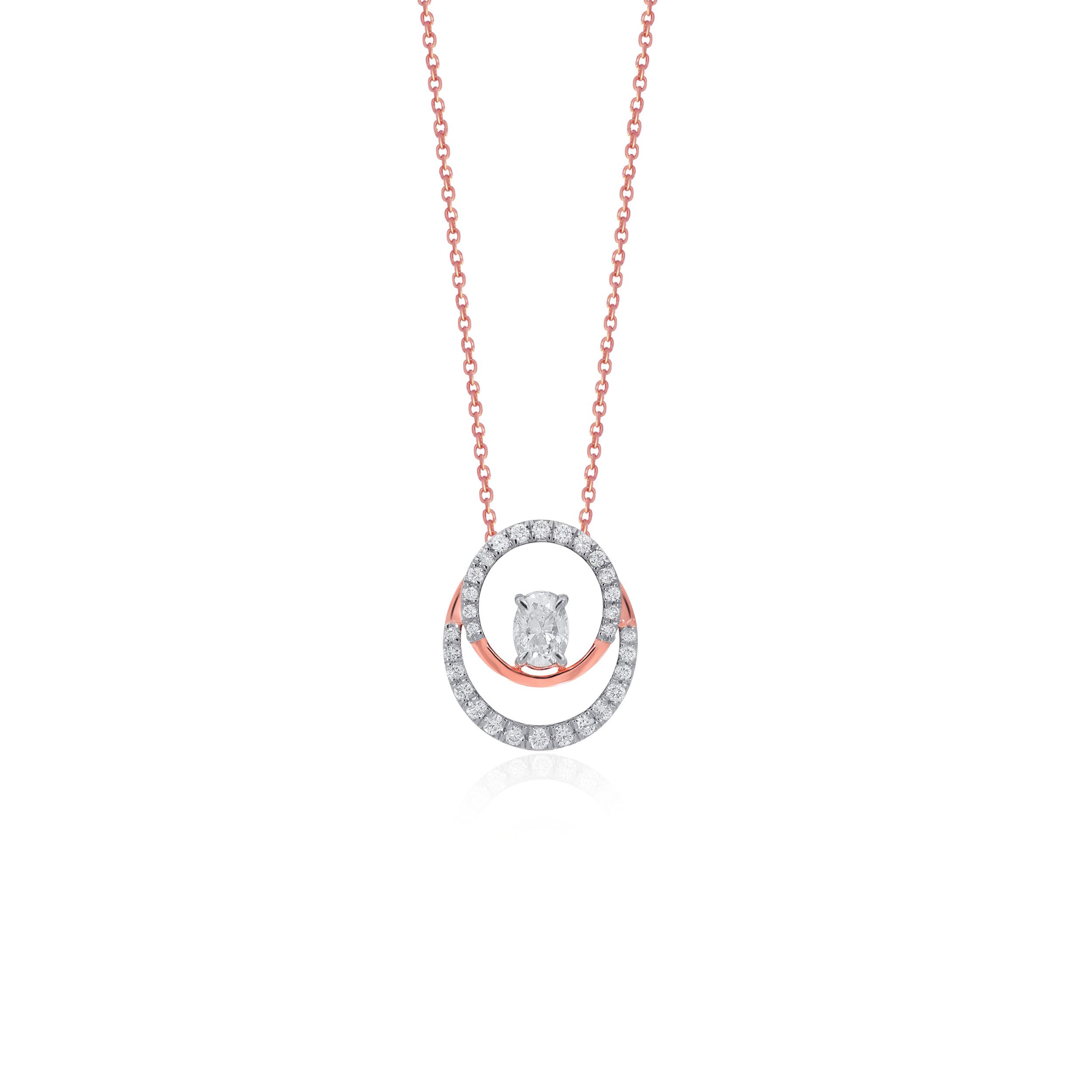 Fashionable Duet Solitaire Pendant - Senco Gold and Diamonds
