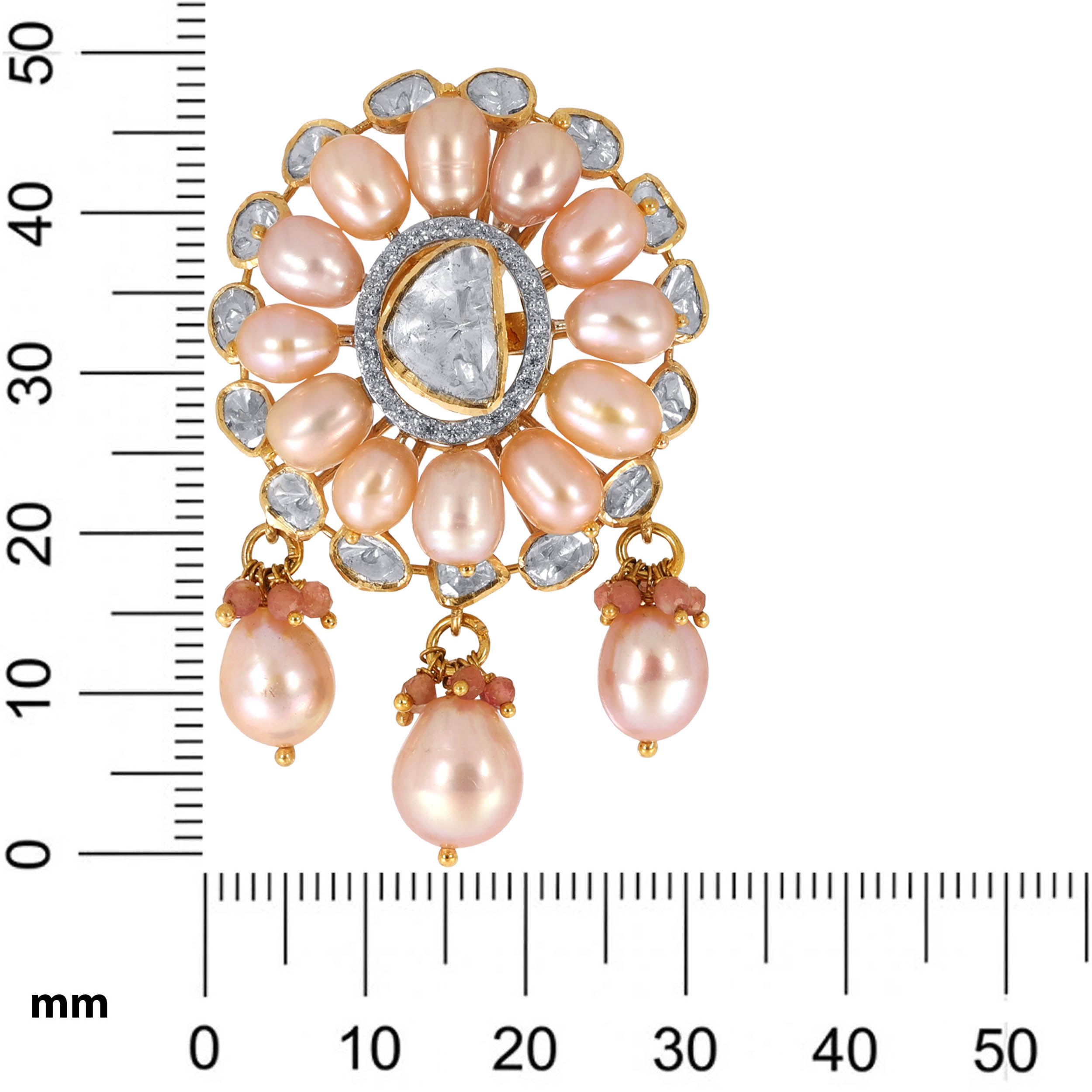 Majestic Bloom Polki Diamond Studs - Senco Gold and Diamonds