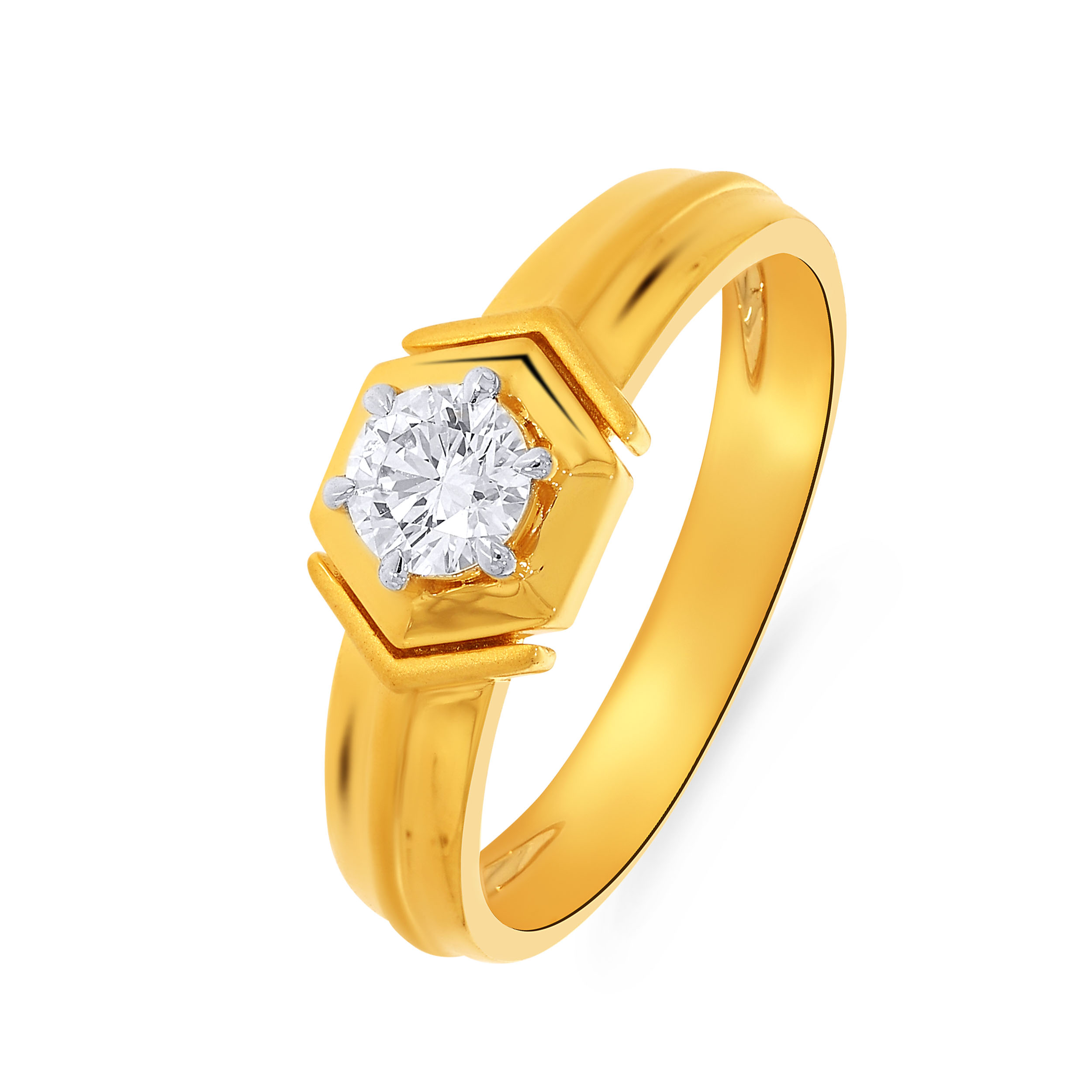 Secured Hexagon Men Solitaire Ring - Senco Gold and Diamonds