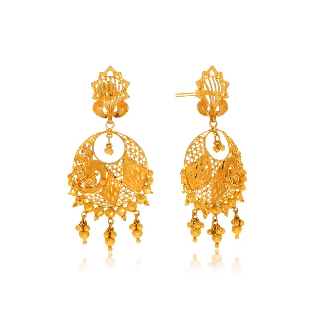 Adorning Craft Gold Chandbali Earrings - Senco Gold and Diamonds
