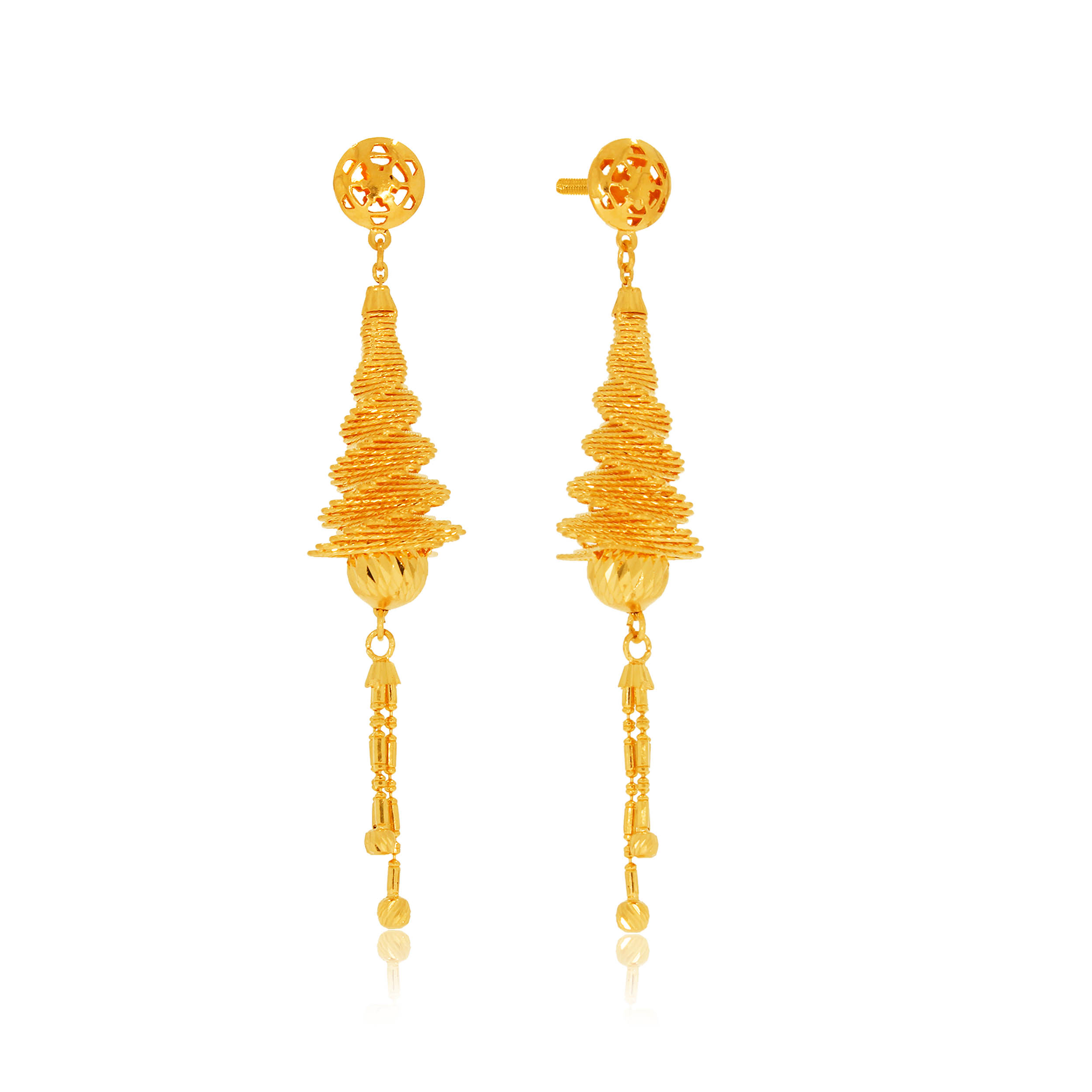 Minimalist Spiral Gold Earrings - Senco Gold and Diamonds