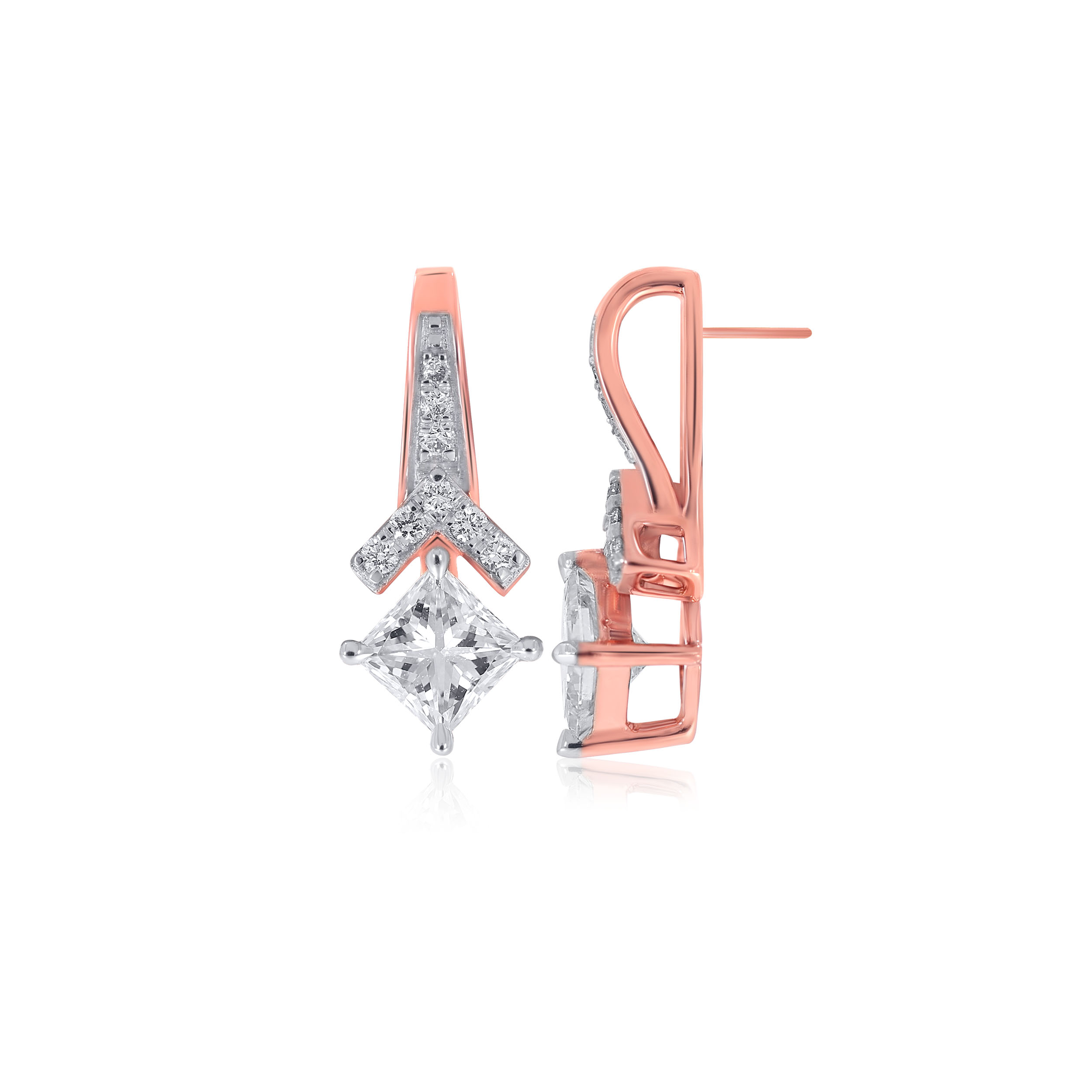 Rosy Gleam Solitaire Studs - Senco Gold and Diamonds