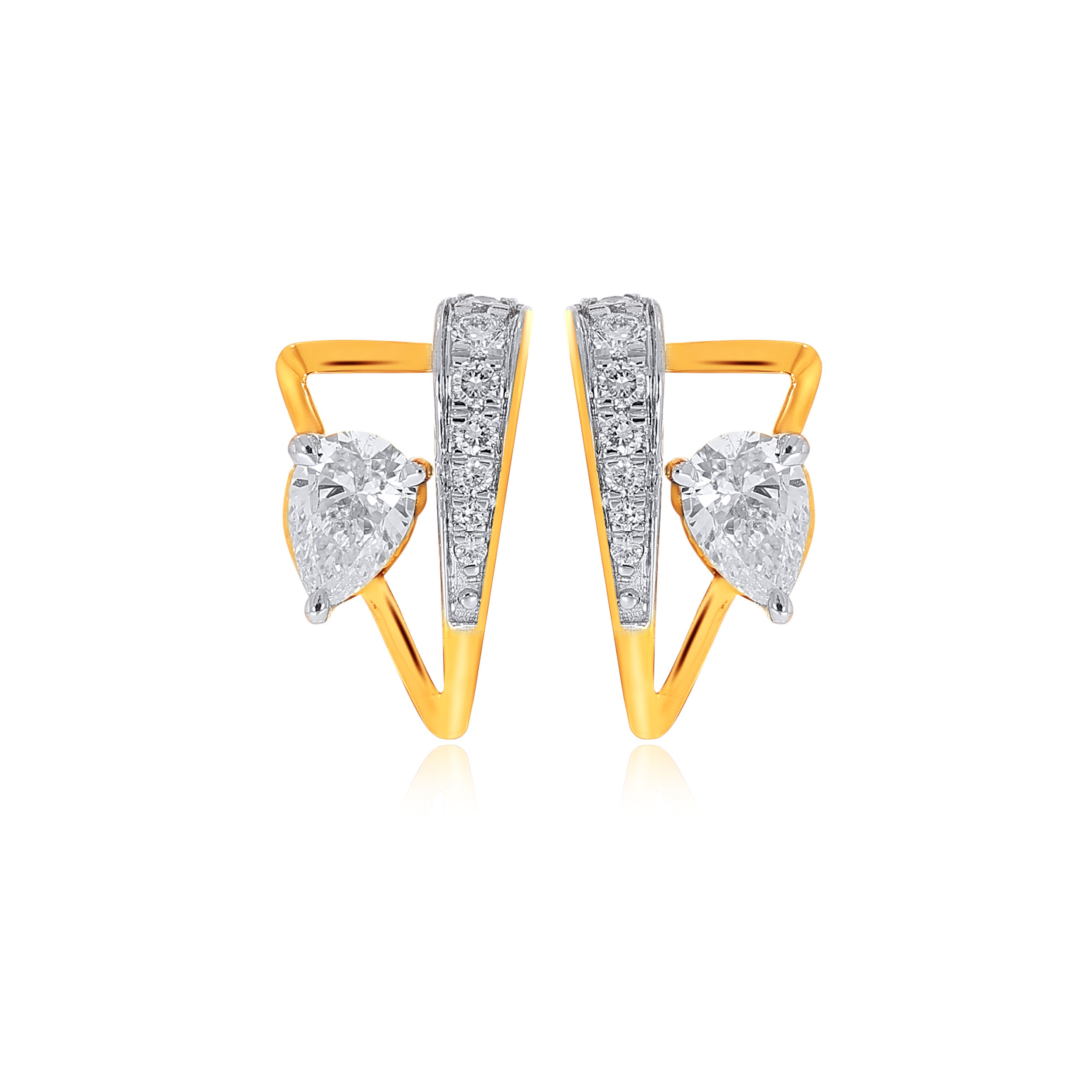 Abstract Triangle Solitaire Studs - Senco Gold and Diamonds