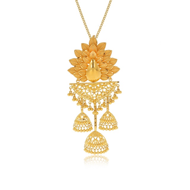Peacock Pride Gold Pendant - Senco Gold and Diamonds