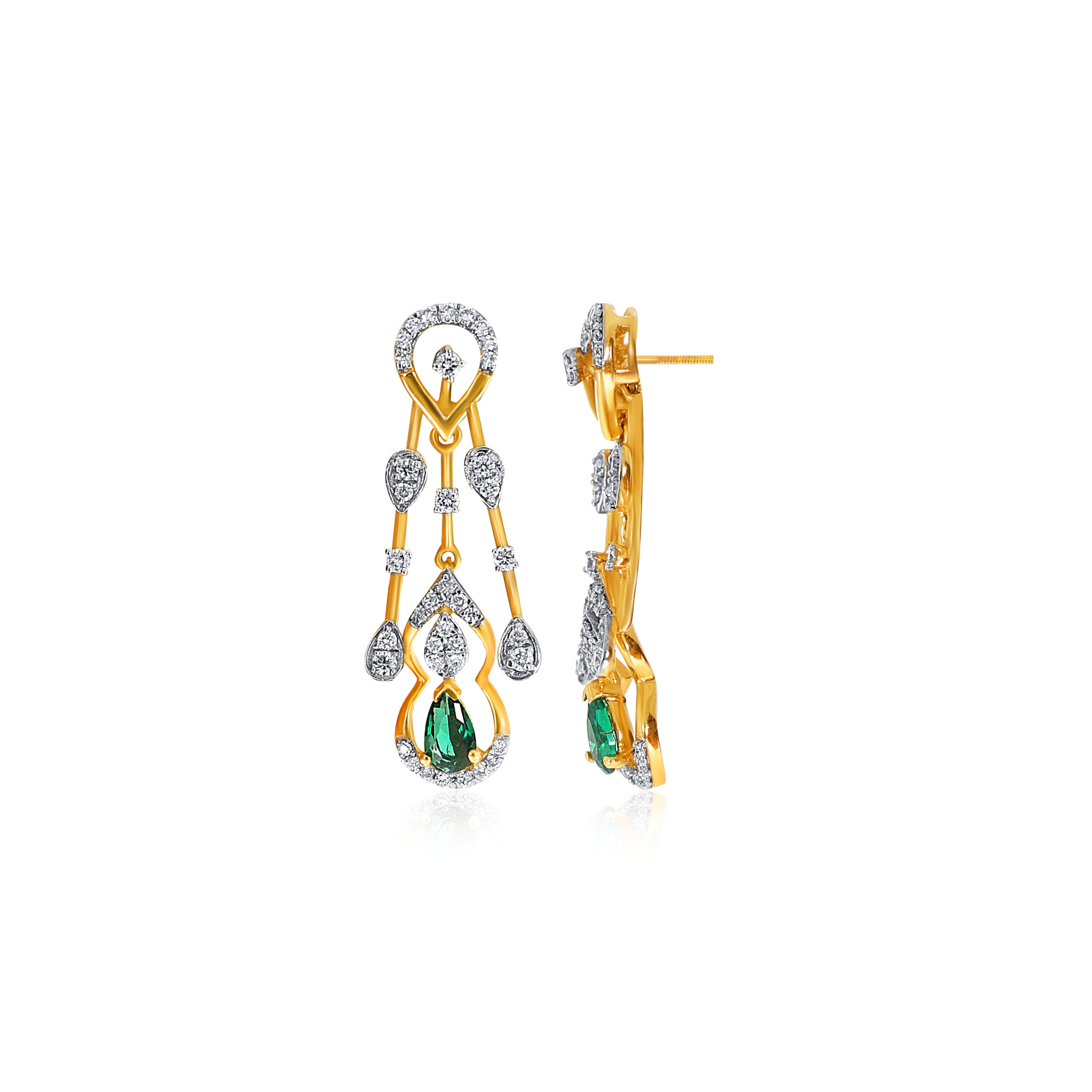 Dribbling Array Diamond Drop Earrings - Senco Gold and Diamonds