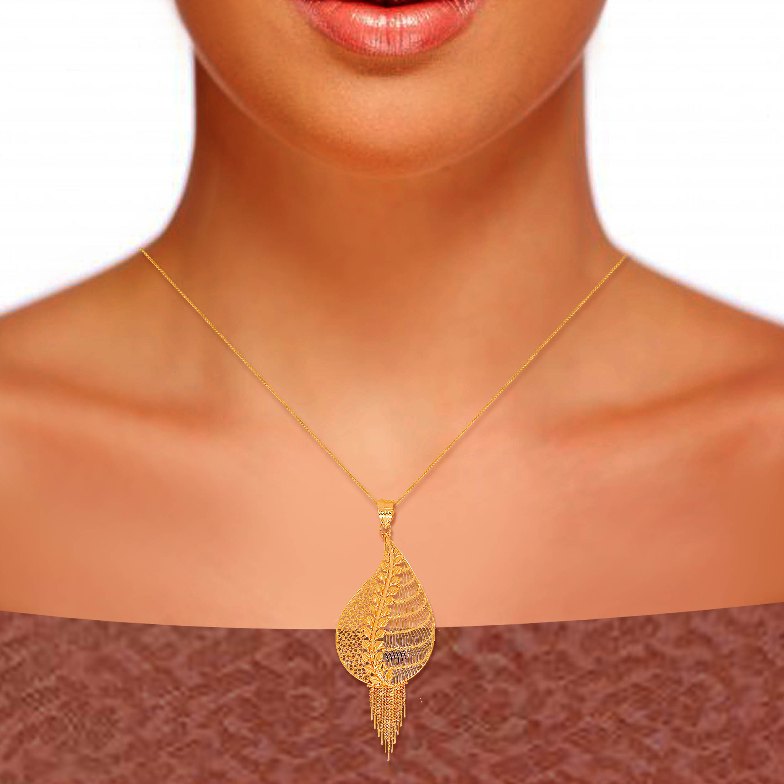 Artistic Droplet Gold Pendant - Senco Gold and Diamonds