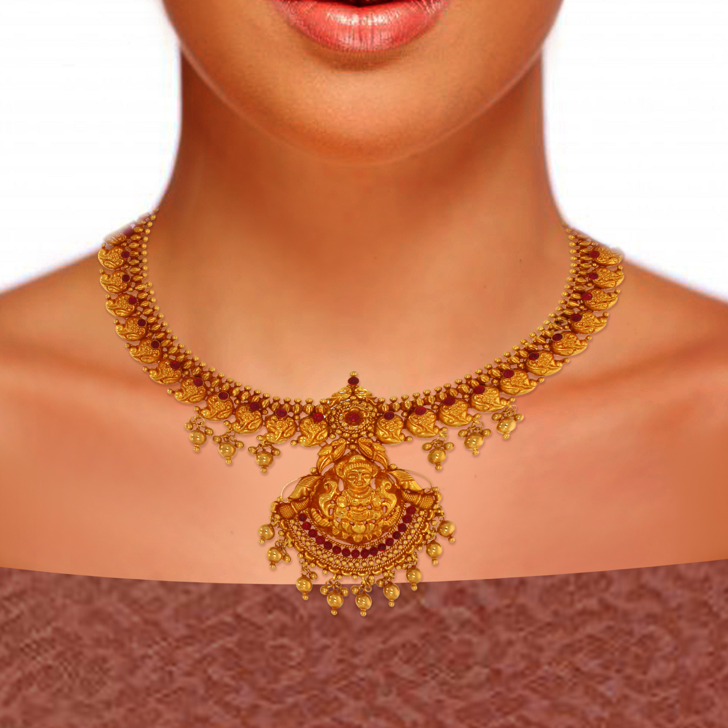 Blessed Devi Gold Necklace - Senco Gold and Diamonds