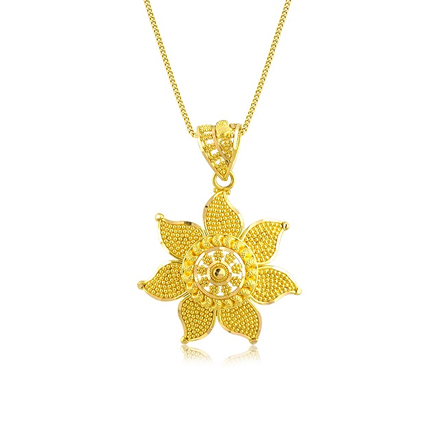 Windy Floret Gold Pendant - Senco Gold and Diamonds
