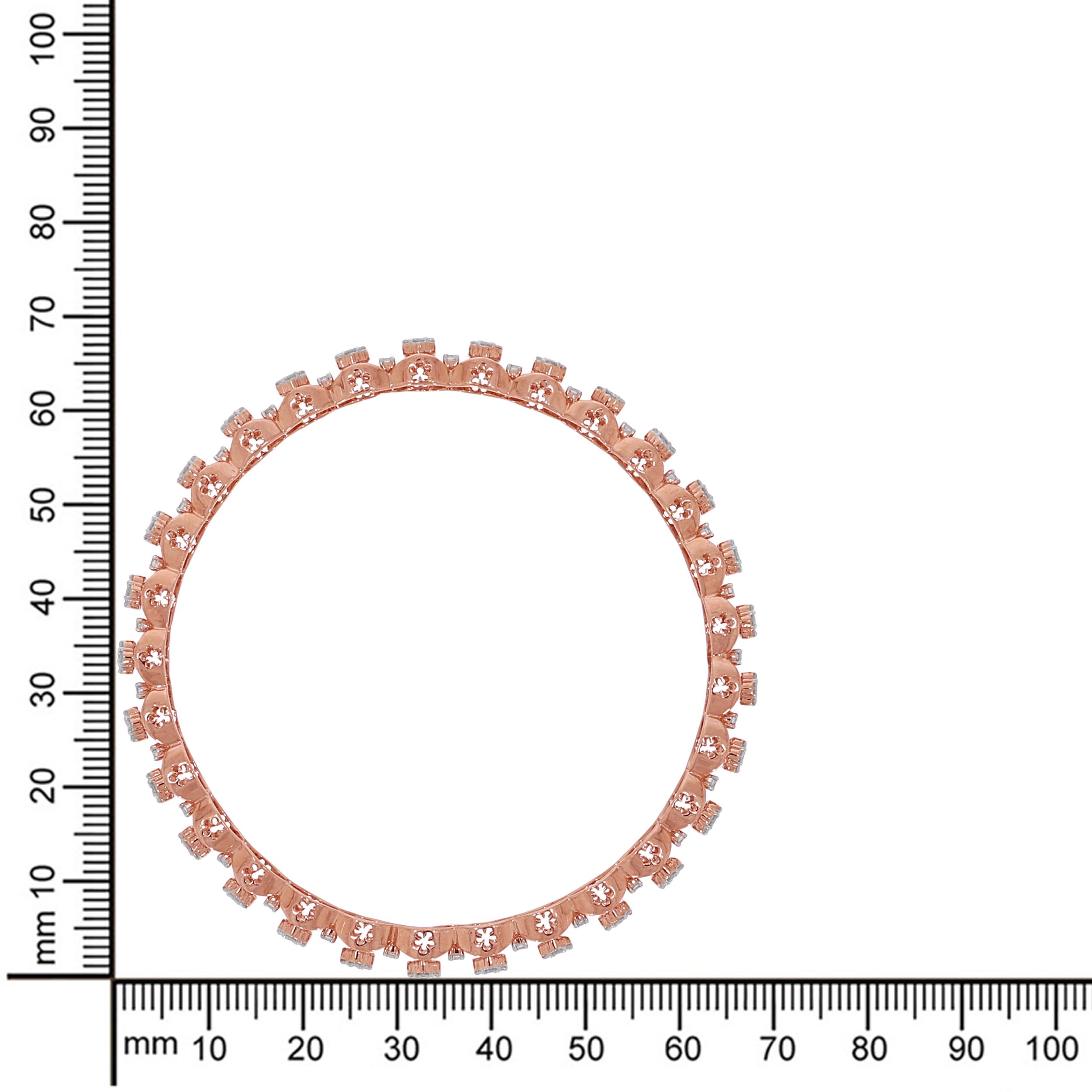 Sweet Floral Display Diamond Bangle - Senco Gold and Diamonds