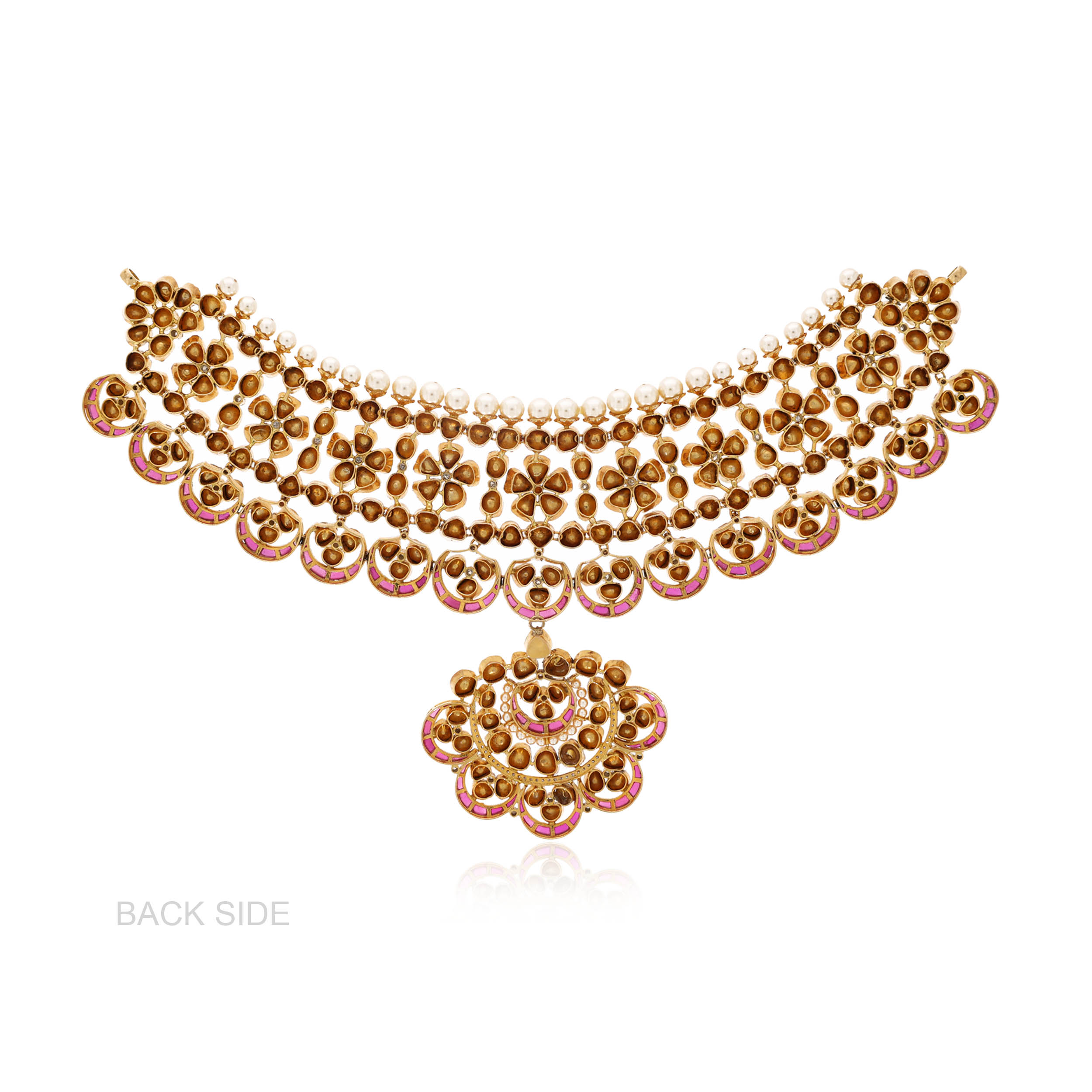 Rosy Grandeur Polki Necklace - Senco Gold and Diamonds