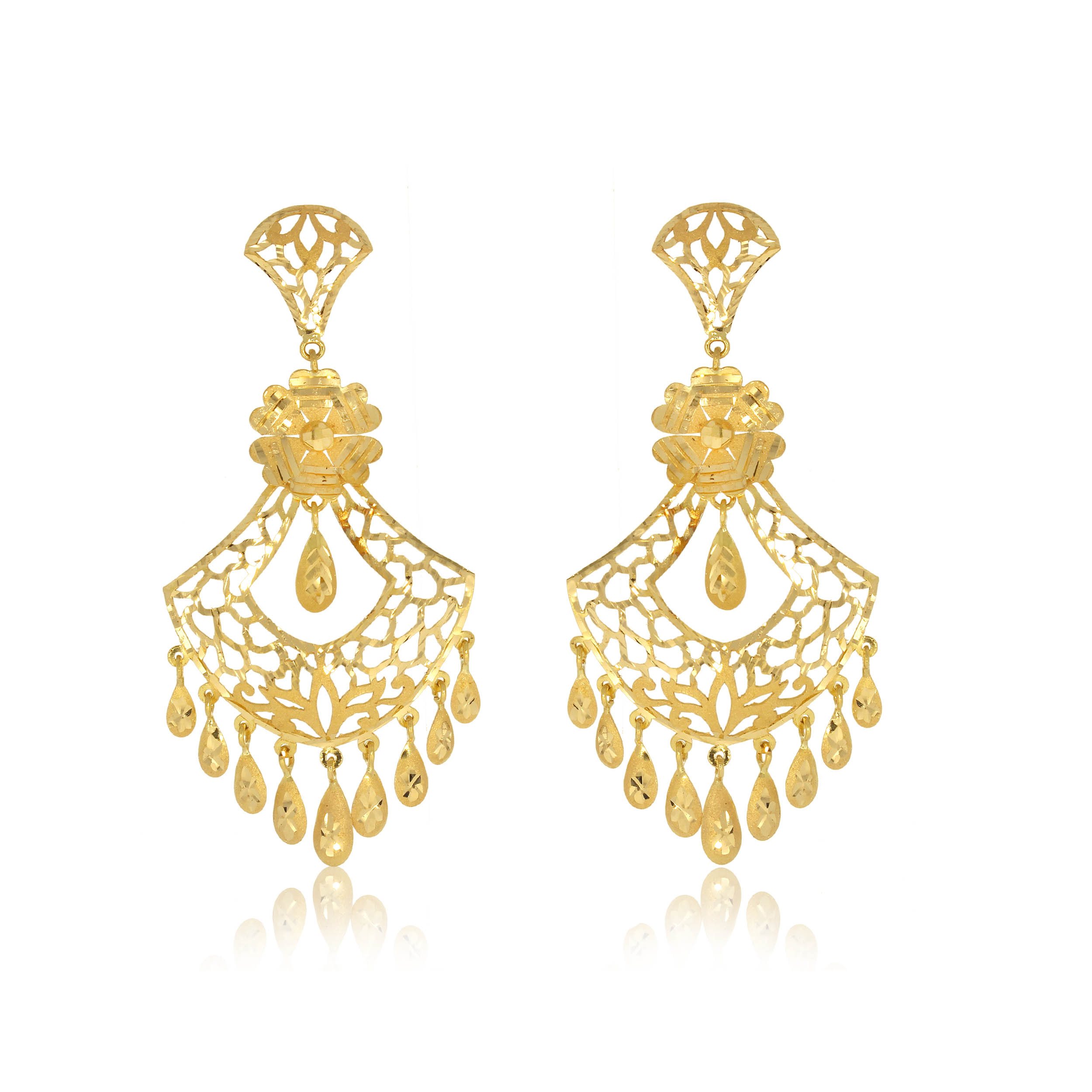 Admirable Art Gold Drop Earrings - Senco Gold and Diamonds