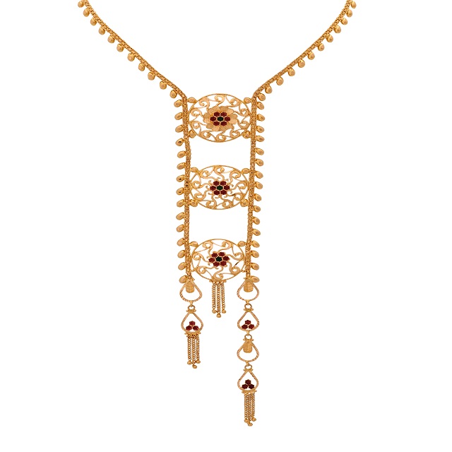 Cascading Flowers Gold Necklace - Senco Gold and Diamonds