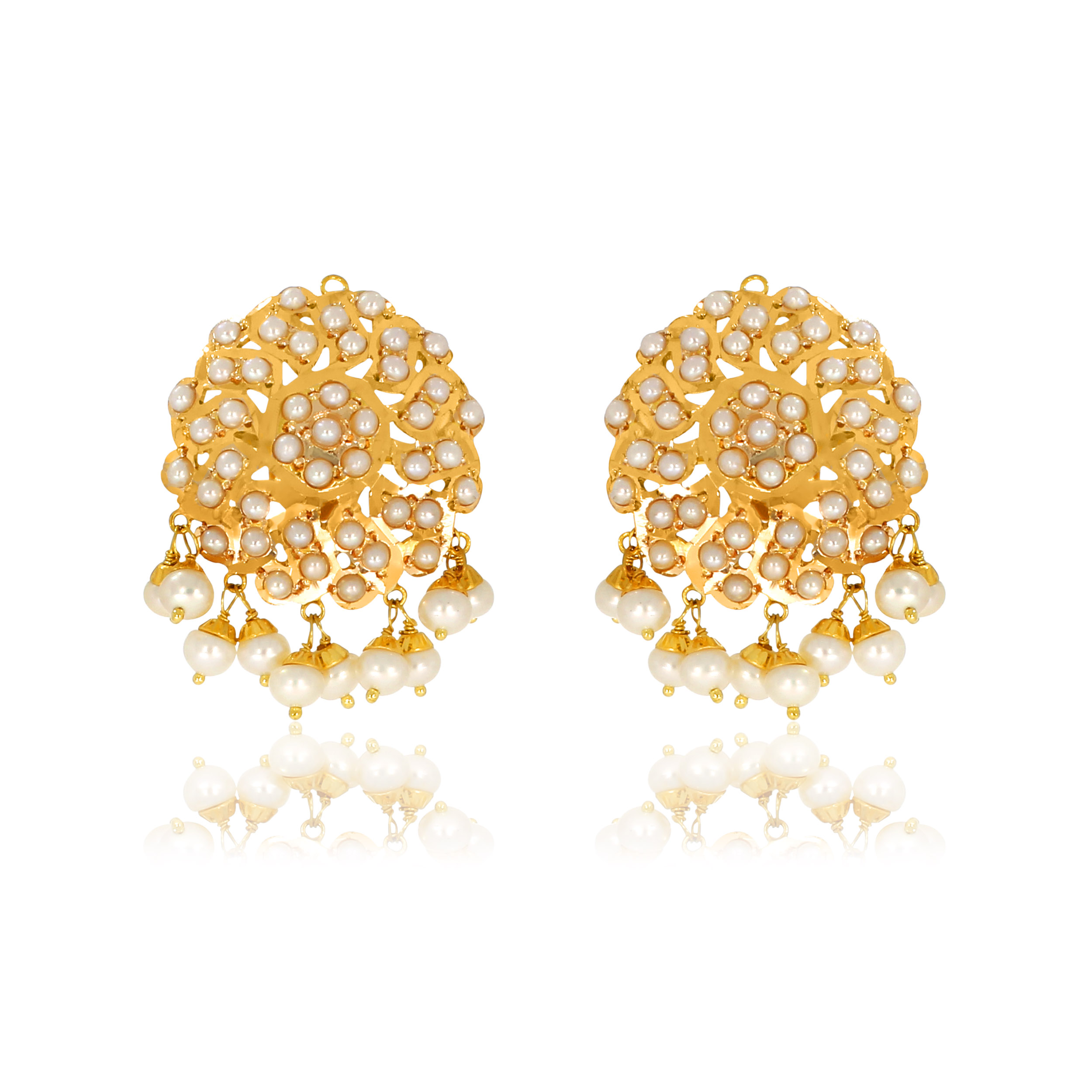 Mughal Appeal Gold Studs - Senco Gold and Diamonds