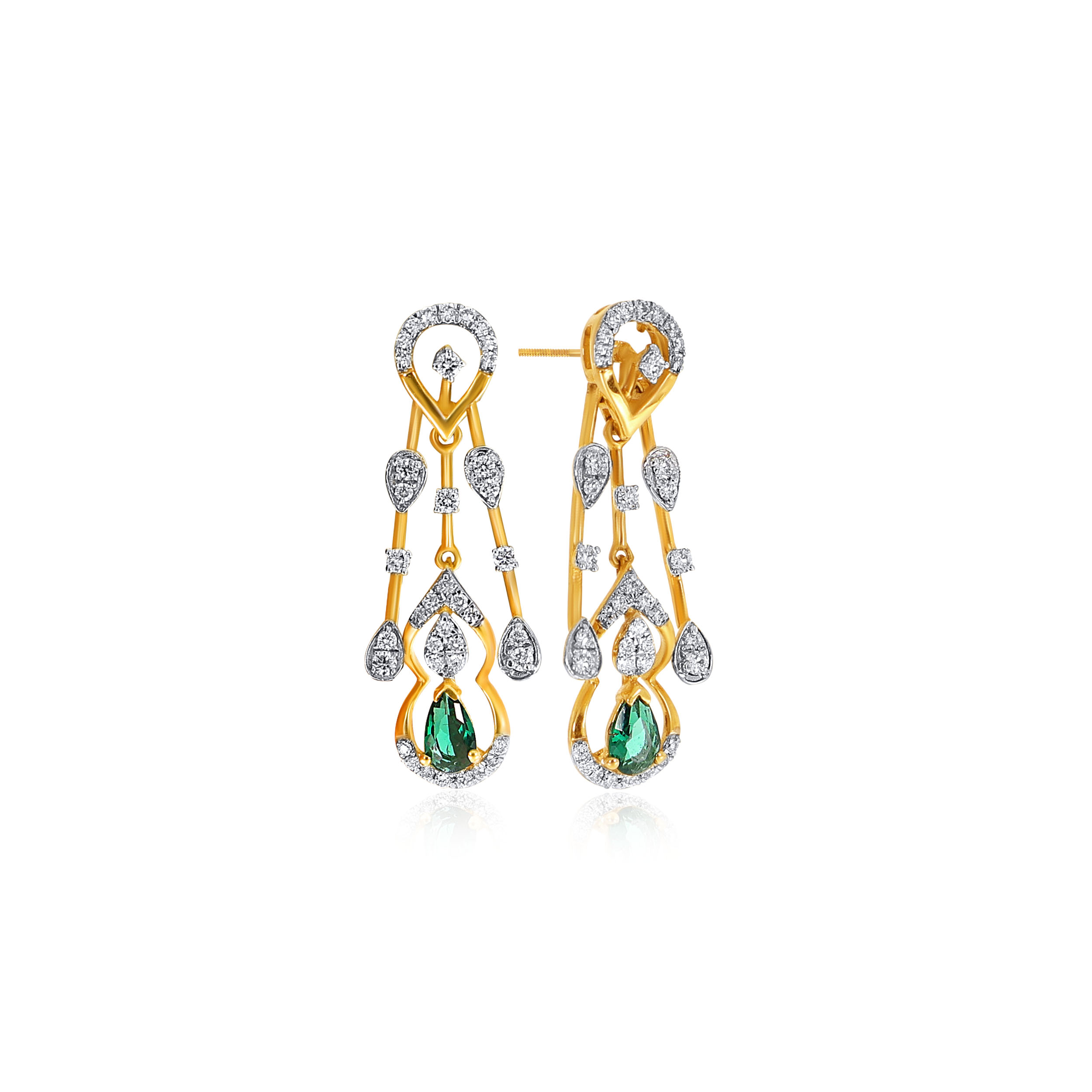 Dribbling Array Diamond Drop Earrings - Senco Gold and Diamonds