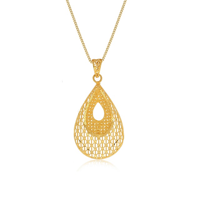 Glamorous Petal Gold Pendant - Senco Gold and Diamonds