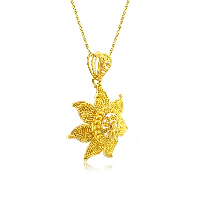 Windy Floret Gold Pendant - Senco Gold and Diamonds
