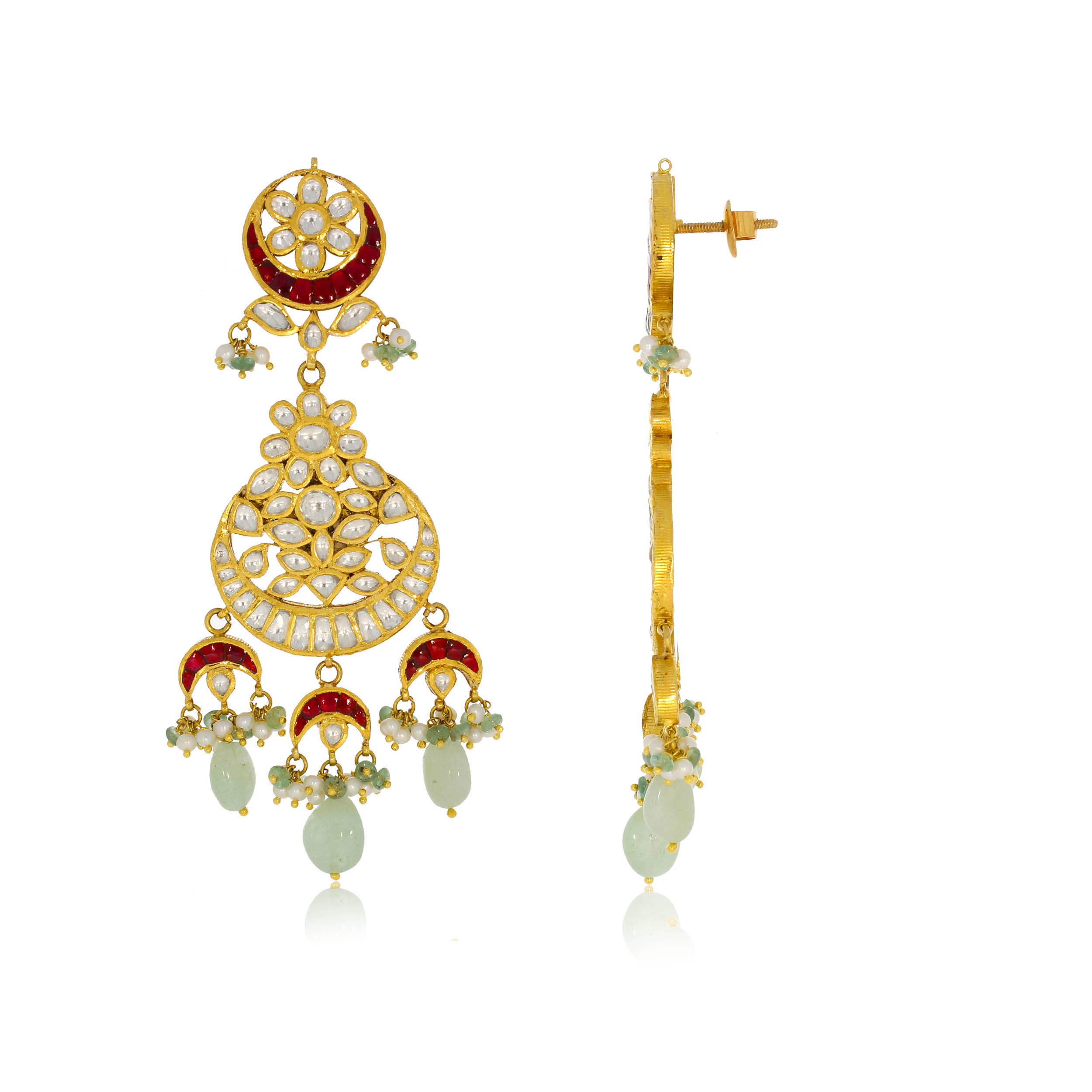 Innovative Art Gold Danglers - Senco Gold and Diamonds