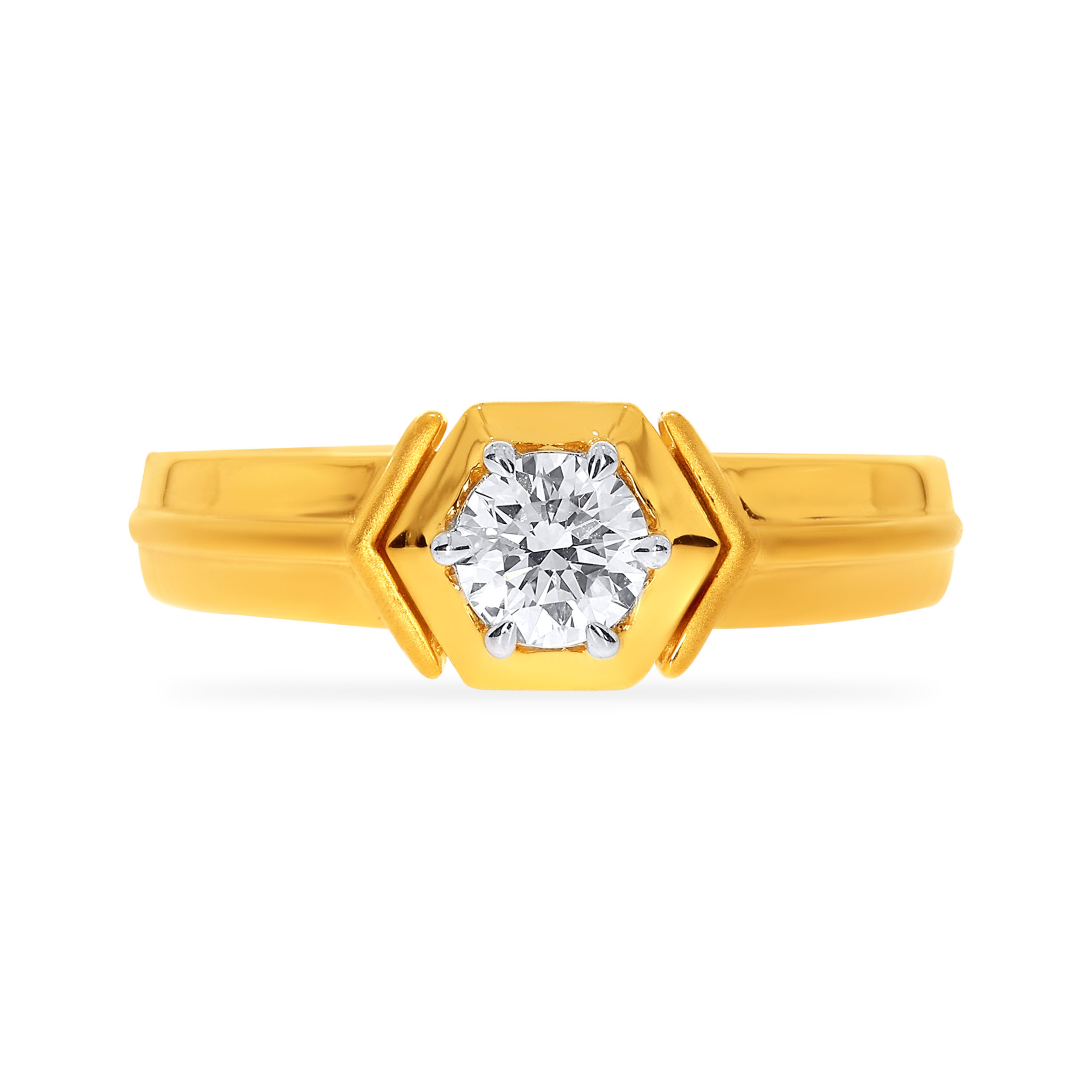 Secured Hexagon Men Solitaire Ring - Senco Gold and Diamonds