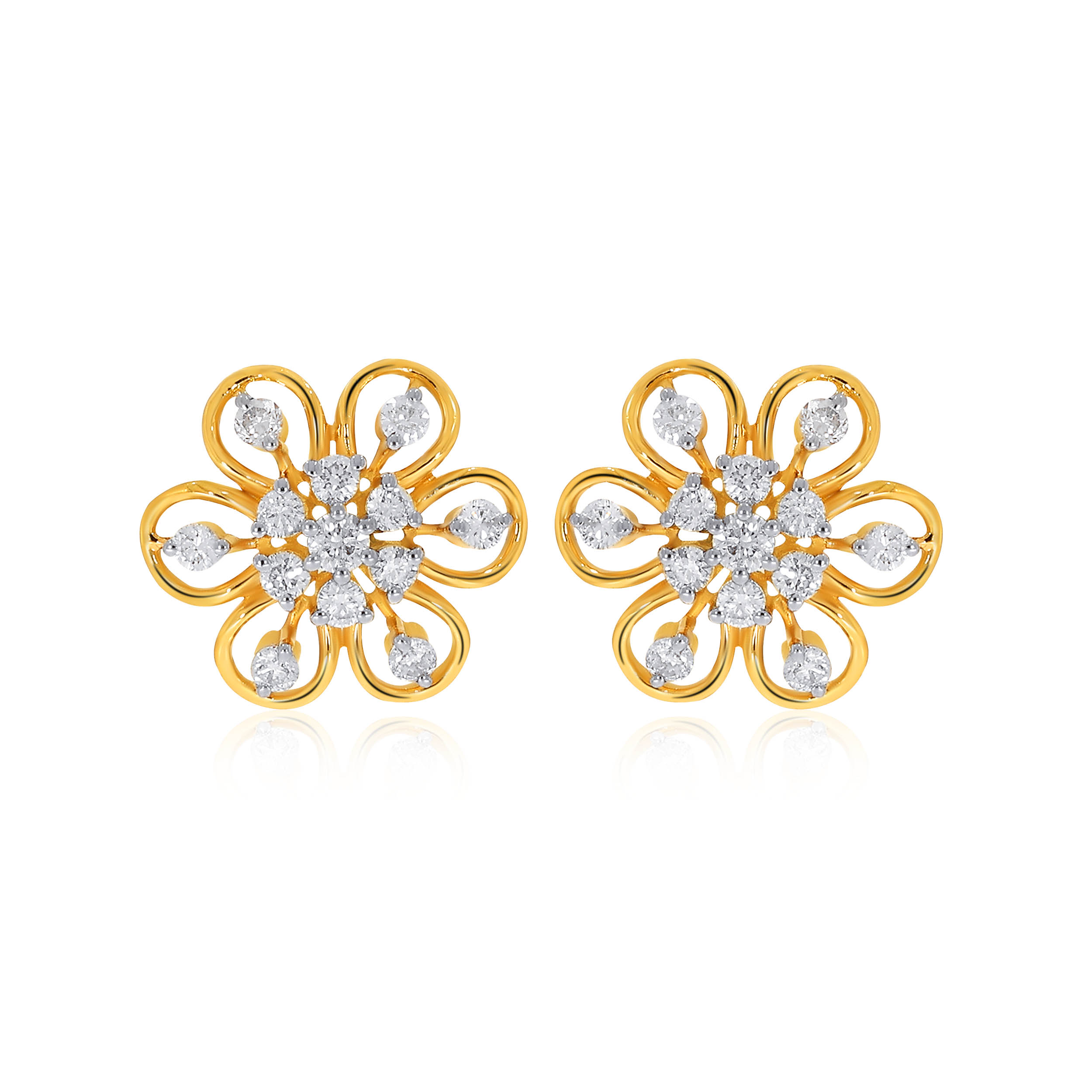 Lily Blossom Diamond Studs - Senco Gold and Diamonds
