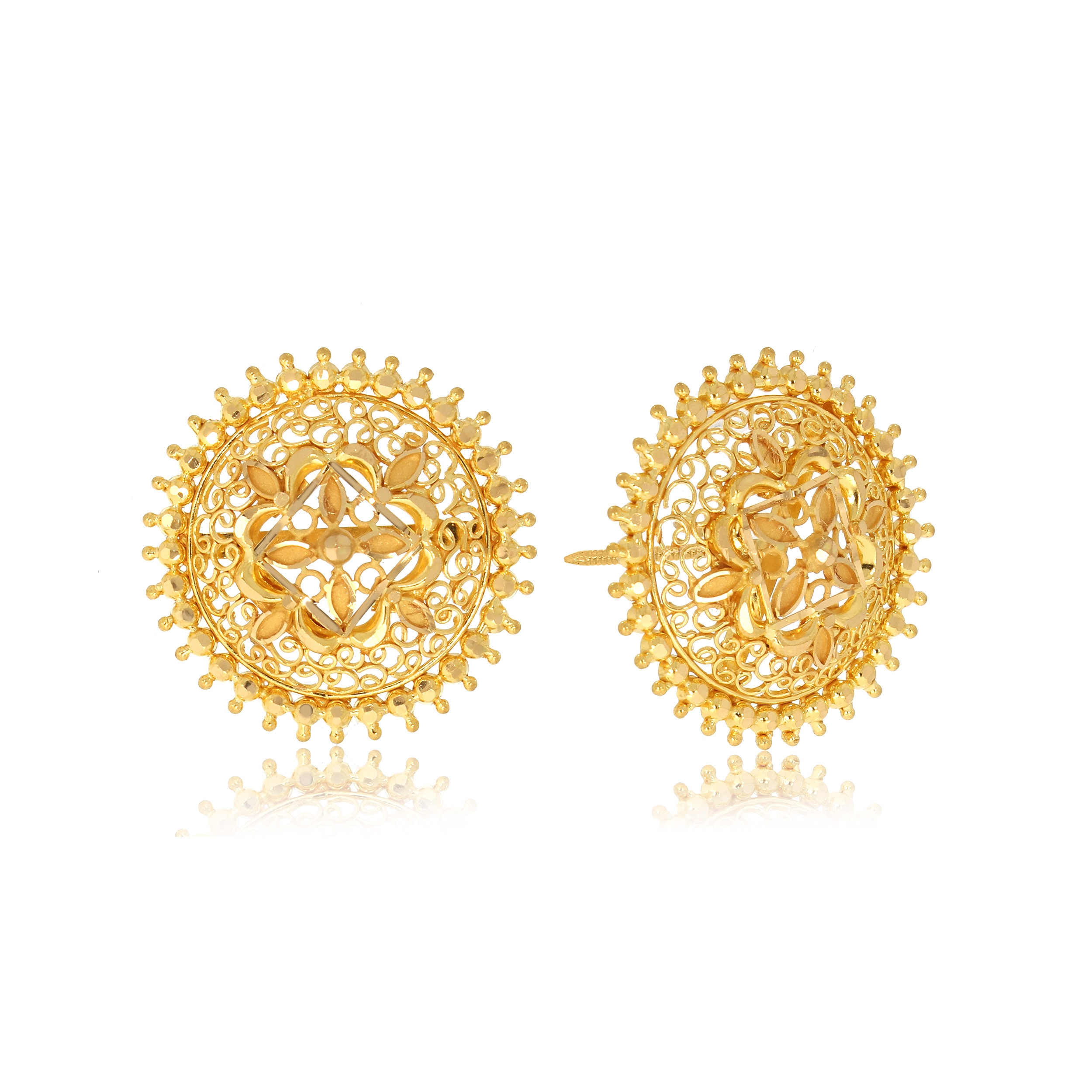 Majestic Appeal Gold Studs - Senco Gold and Diamonds