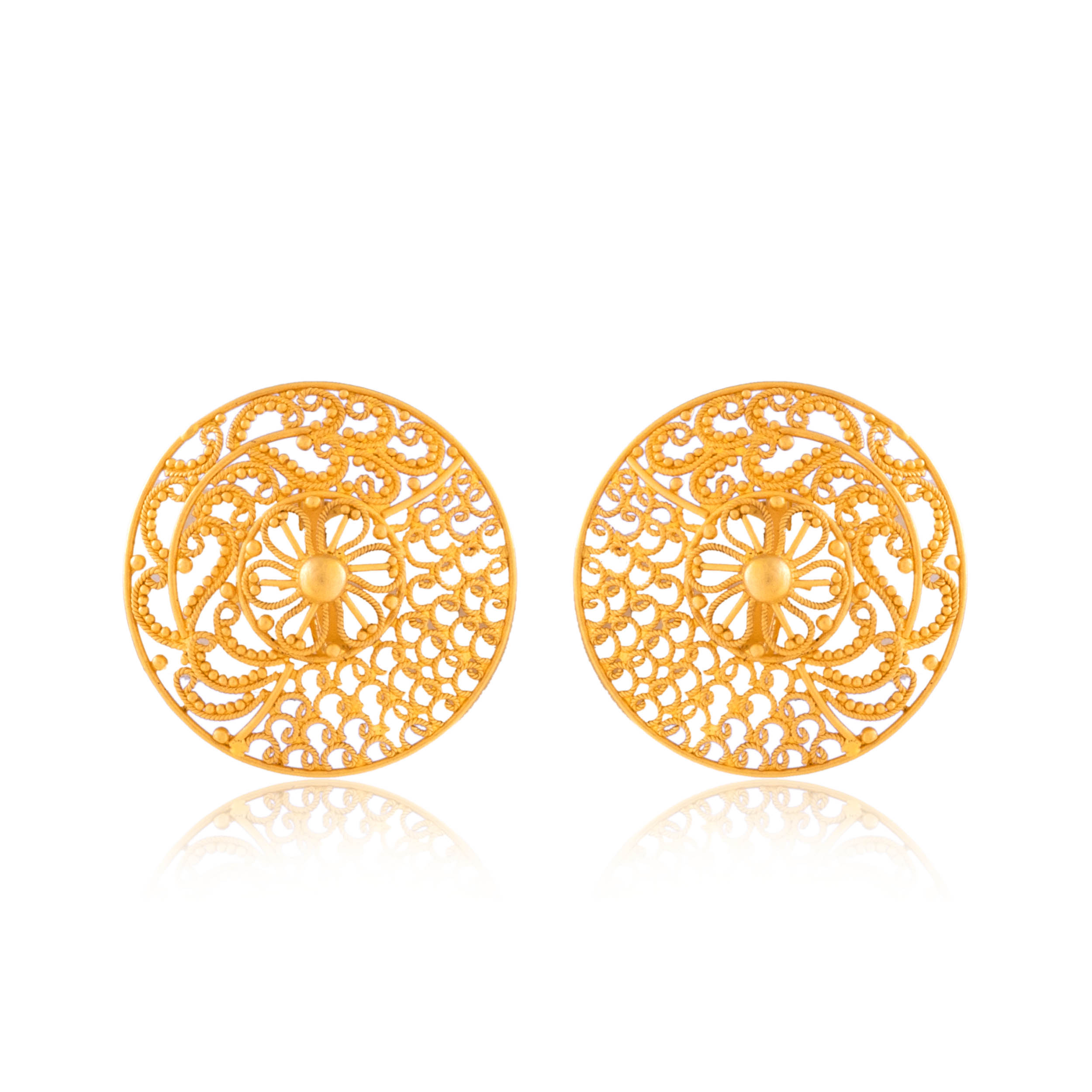 Spherical Art Gold Studs - Senco Gold and Diamonds