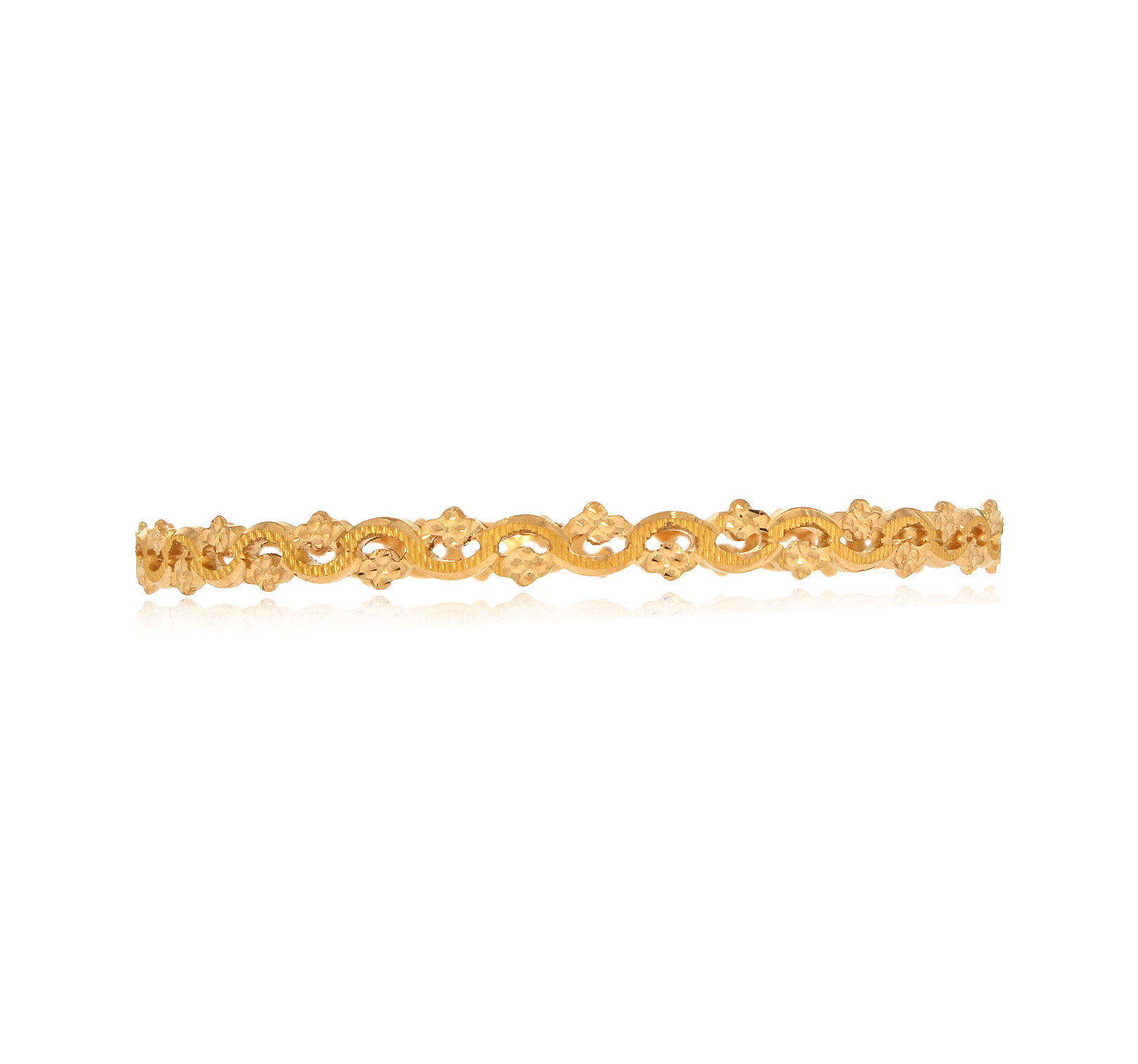Overlapped Blooms Gold Bangle - Senco Gold and Diamonds