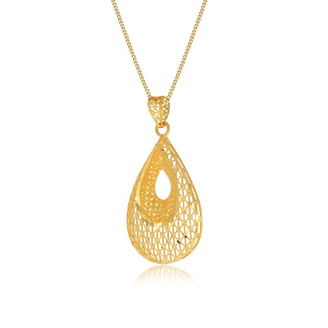 Glamorous Petal Gold Pendant - Senco Gold and Diamonds