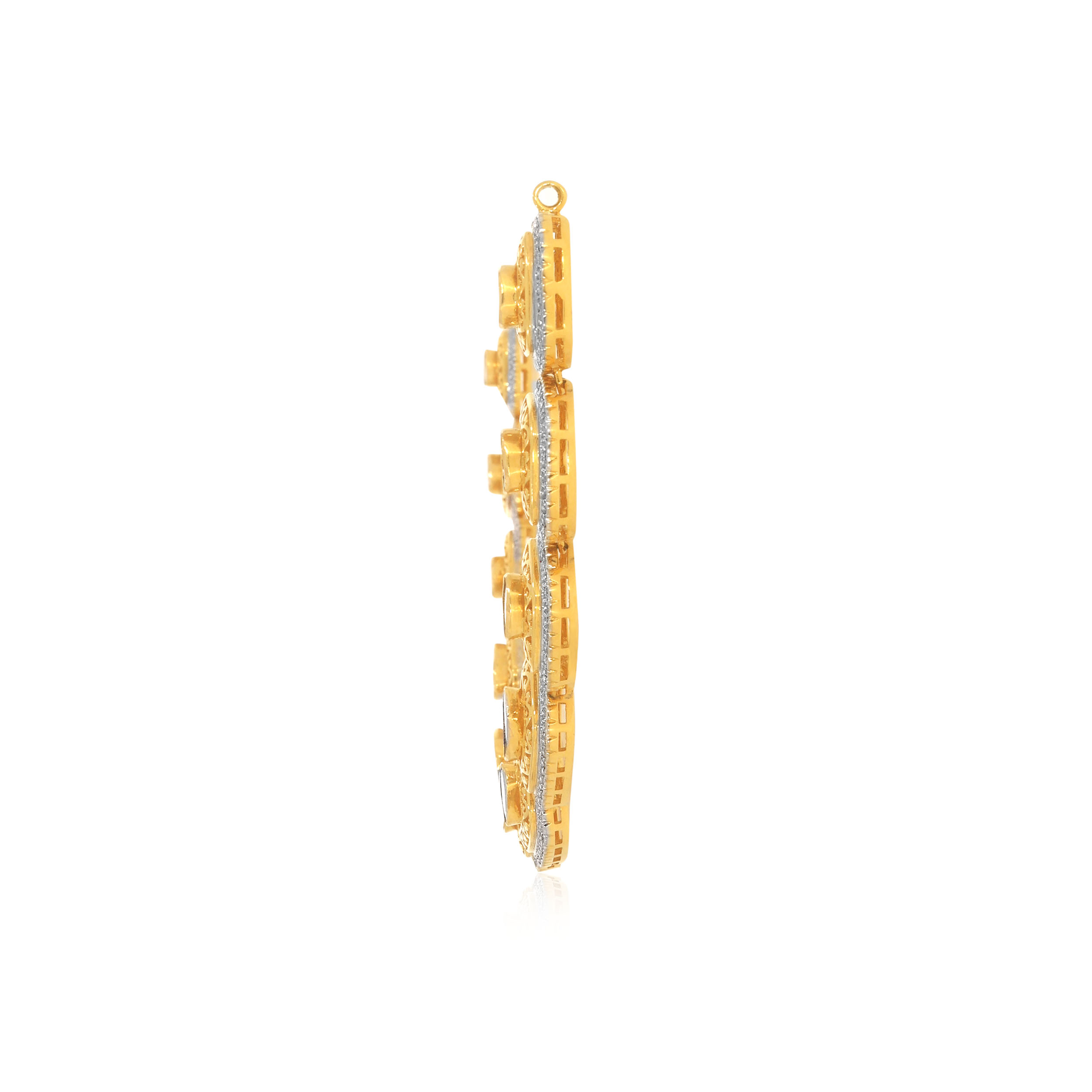 Geometric Glamour Polki Diamond Necklace - Senco Gold and Diamonds