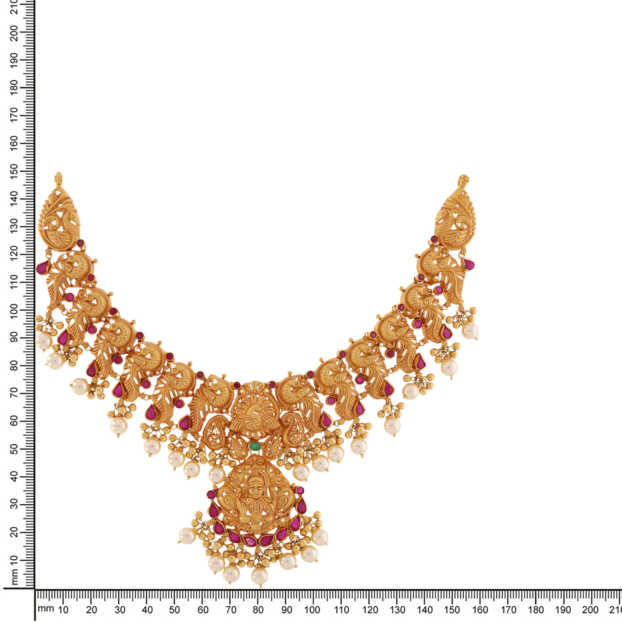Divine Peacock Antique Gold Necklace - Senco Gold and Diamonds
