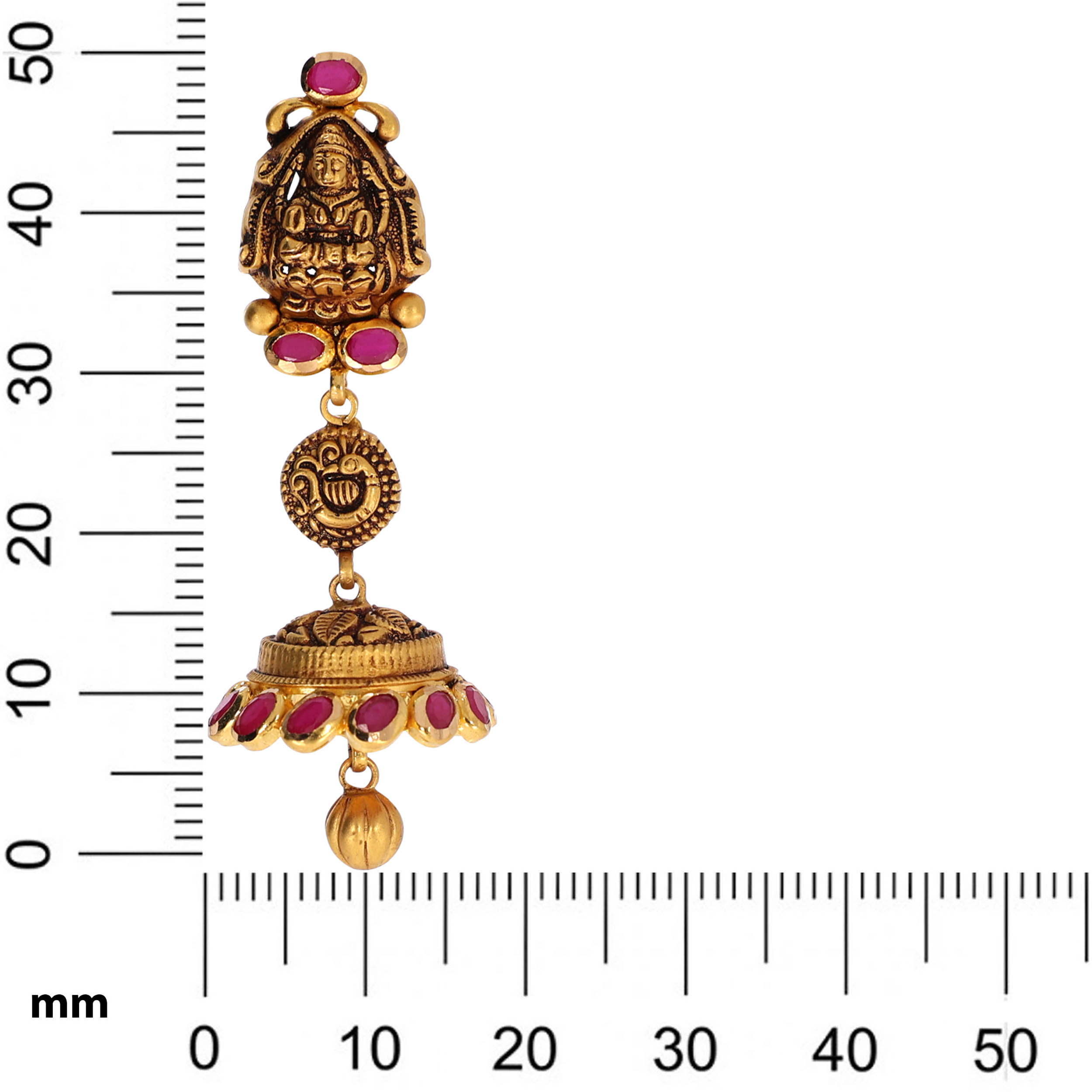 Heavenly Aura Antique Gold Jhumka Earrings - Senco Gold and Diamonds