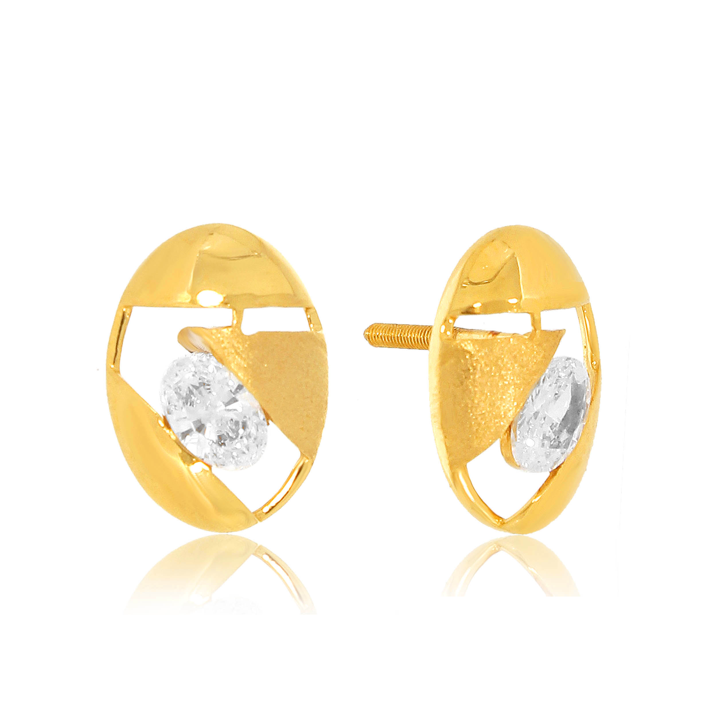 Chic Shimmer Gold Studs - Senco Gold and Diamonds