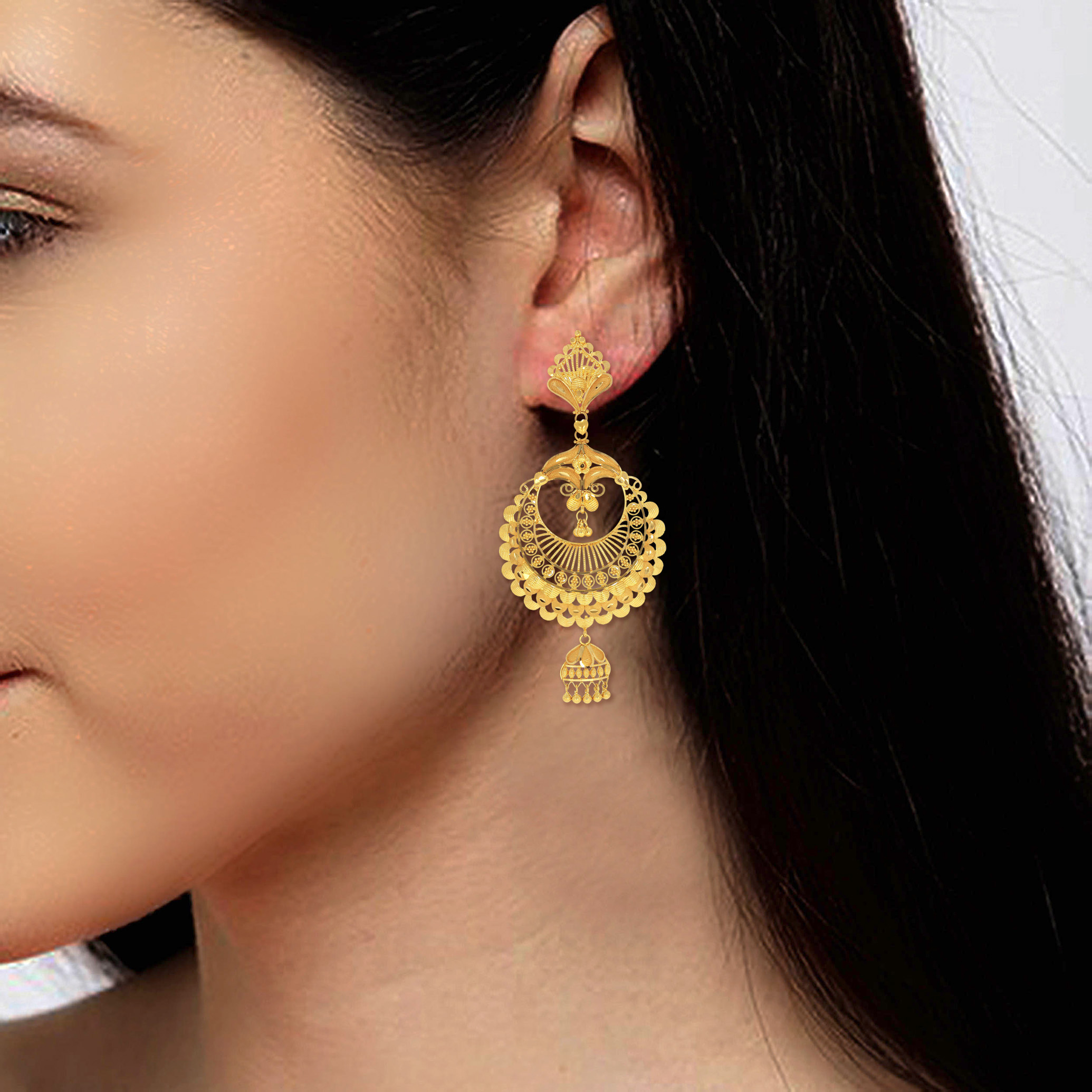 Art Deco Gold Chandelier Earrings - Senco Gold and Diamonds