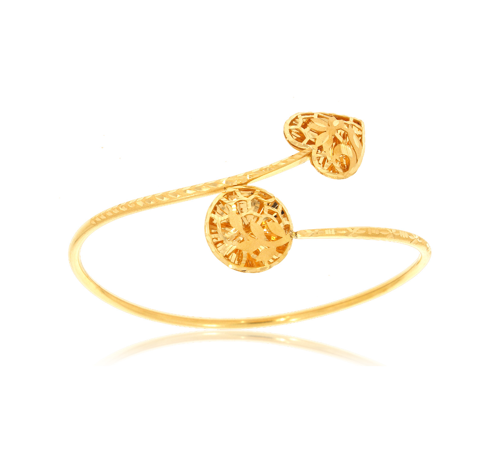 Overlapped Love Sleek Gold Bangle - Senco Gold and Diamonds