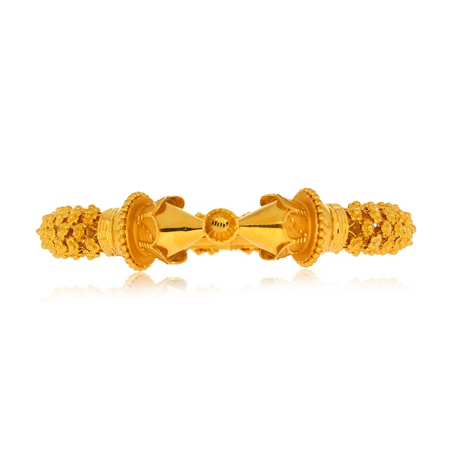 Conventional Flair Gold Mukh Bangle - Senco Gold and Diamonds